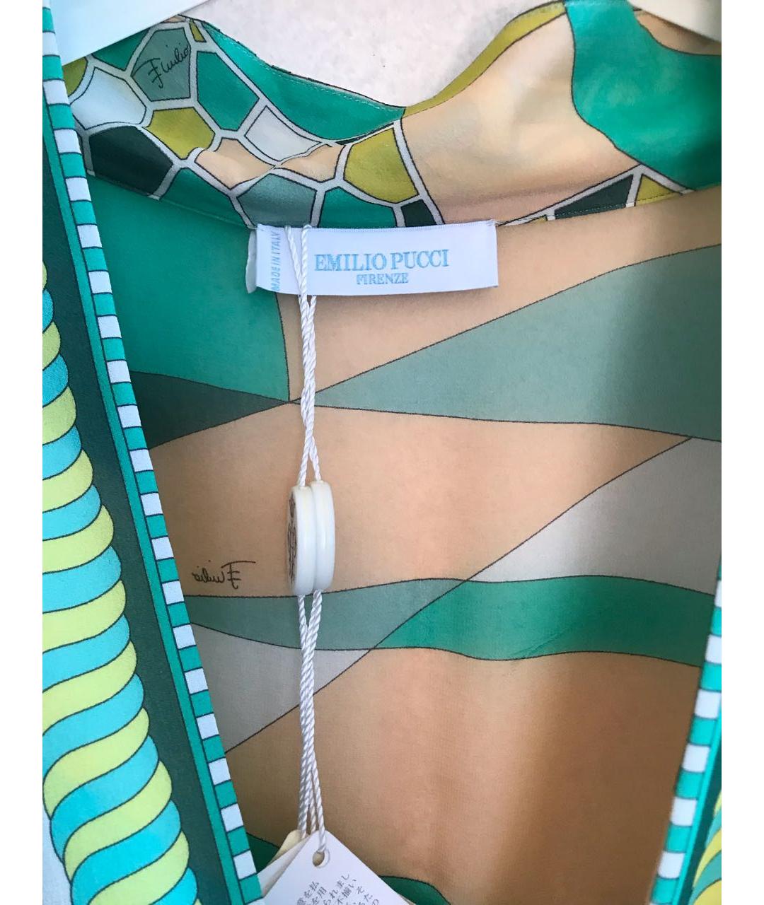 EMILIO PUCCI Мульти шелковое платье, фото 4