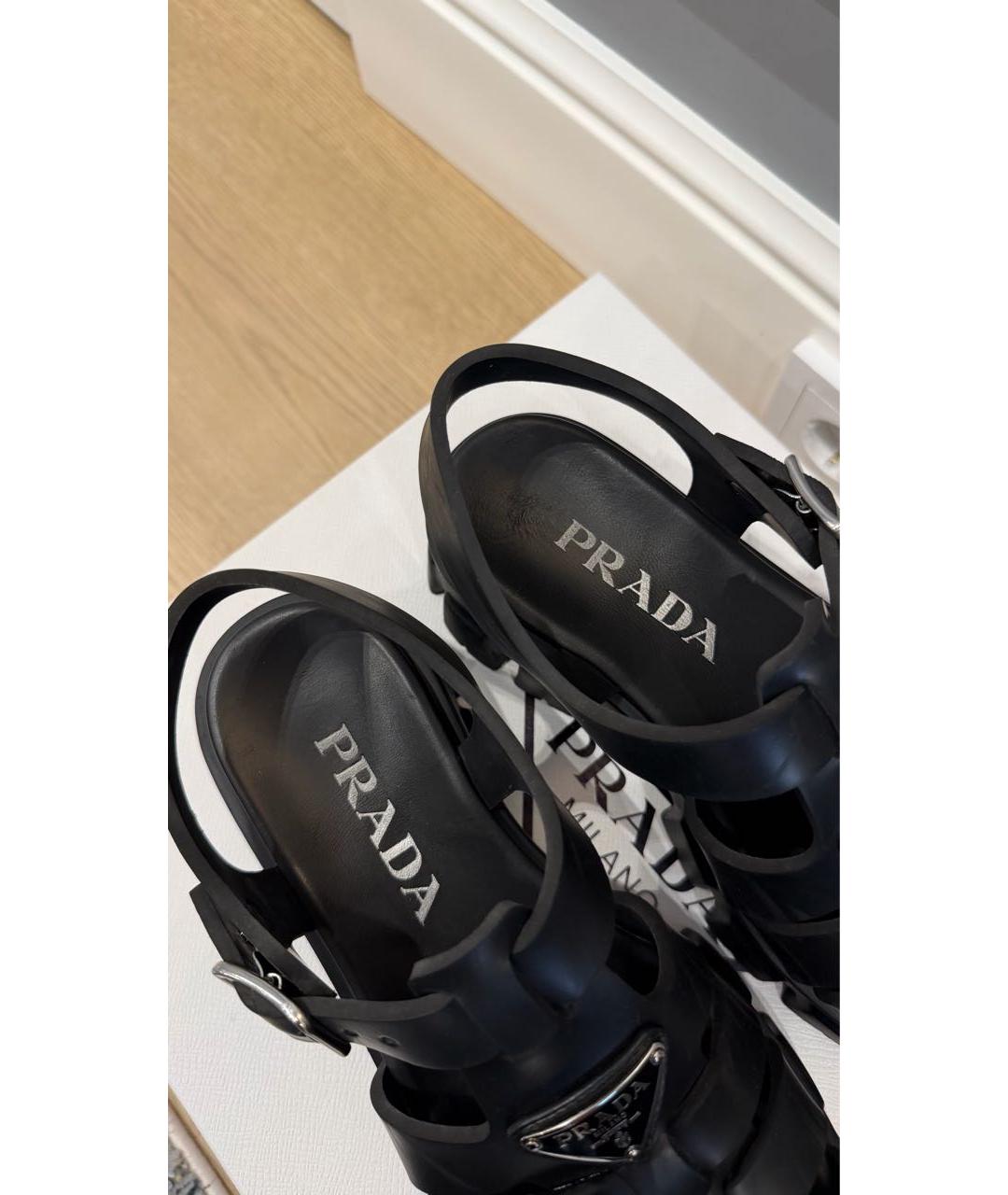 PRADA Черные сандалии, фото 7