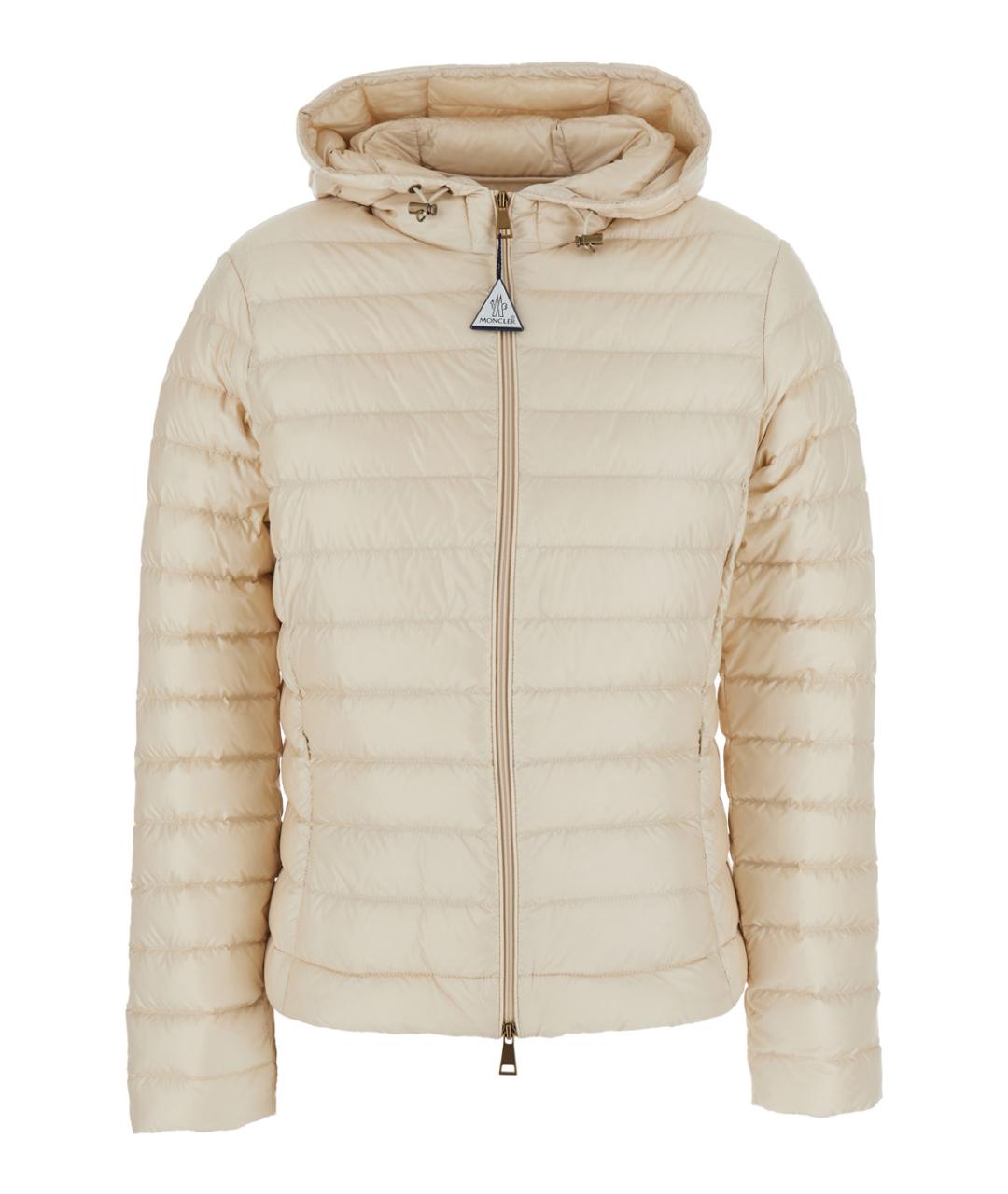 MONCLER Белый полиамидовый пуховик, фото 1