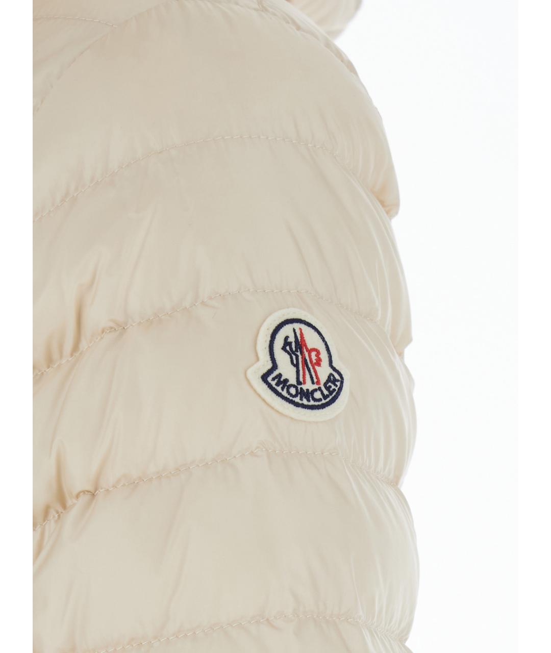 MONCLER Белый полиамидовый пуховик, фото 3