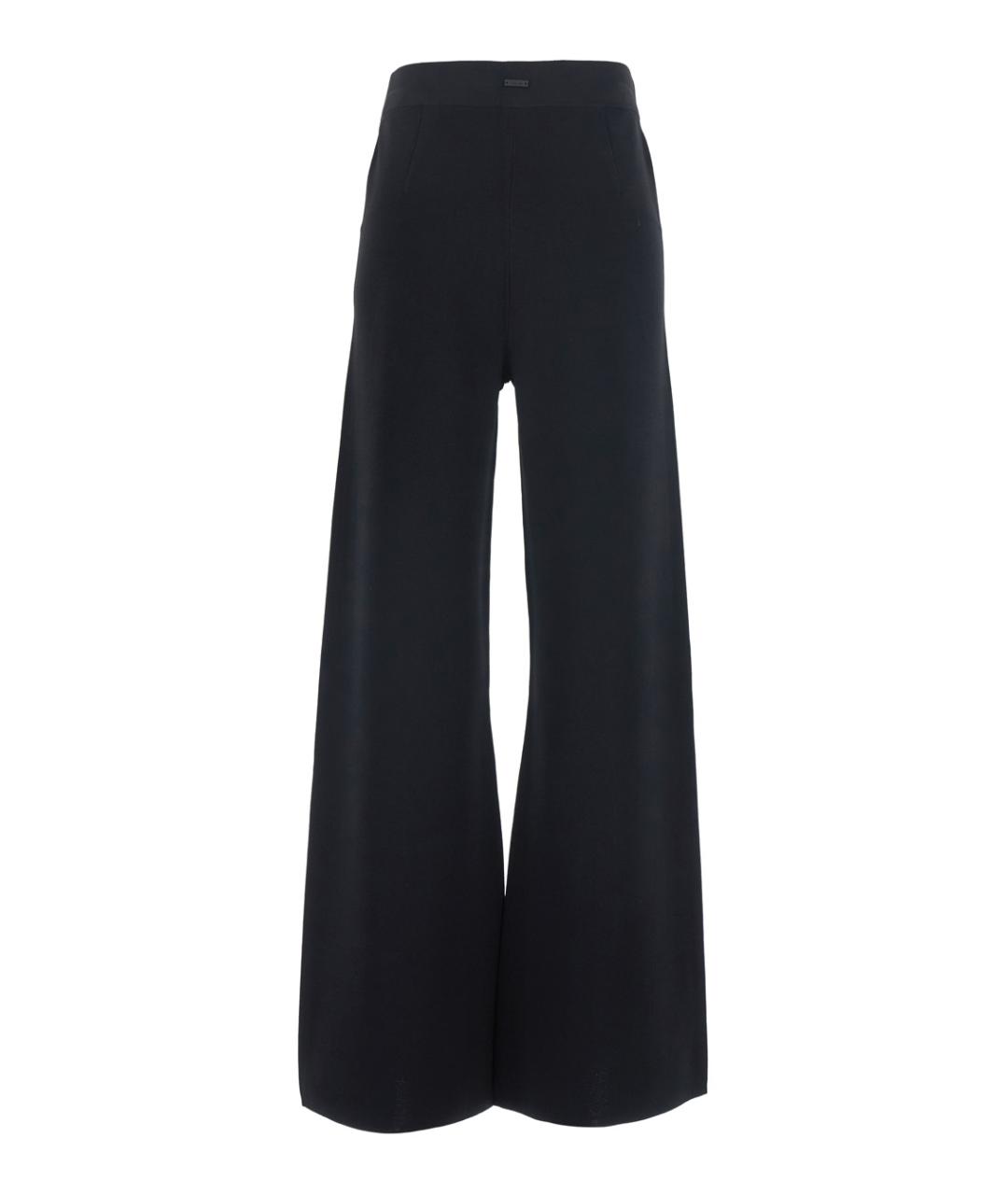 MAX MARA Черные вискозные прямые брюки, фото 2