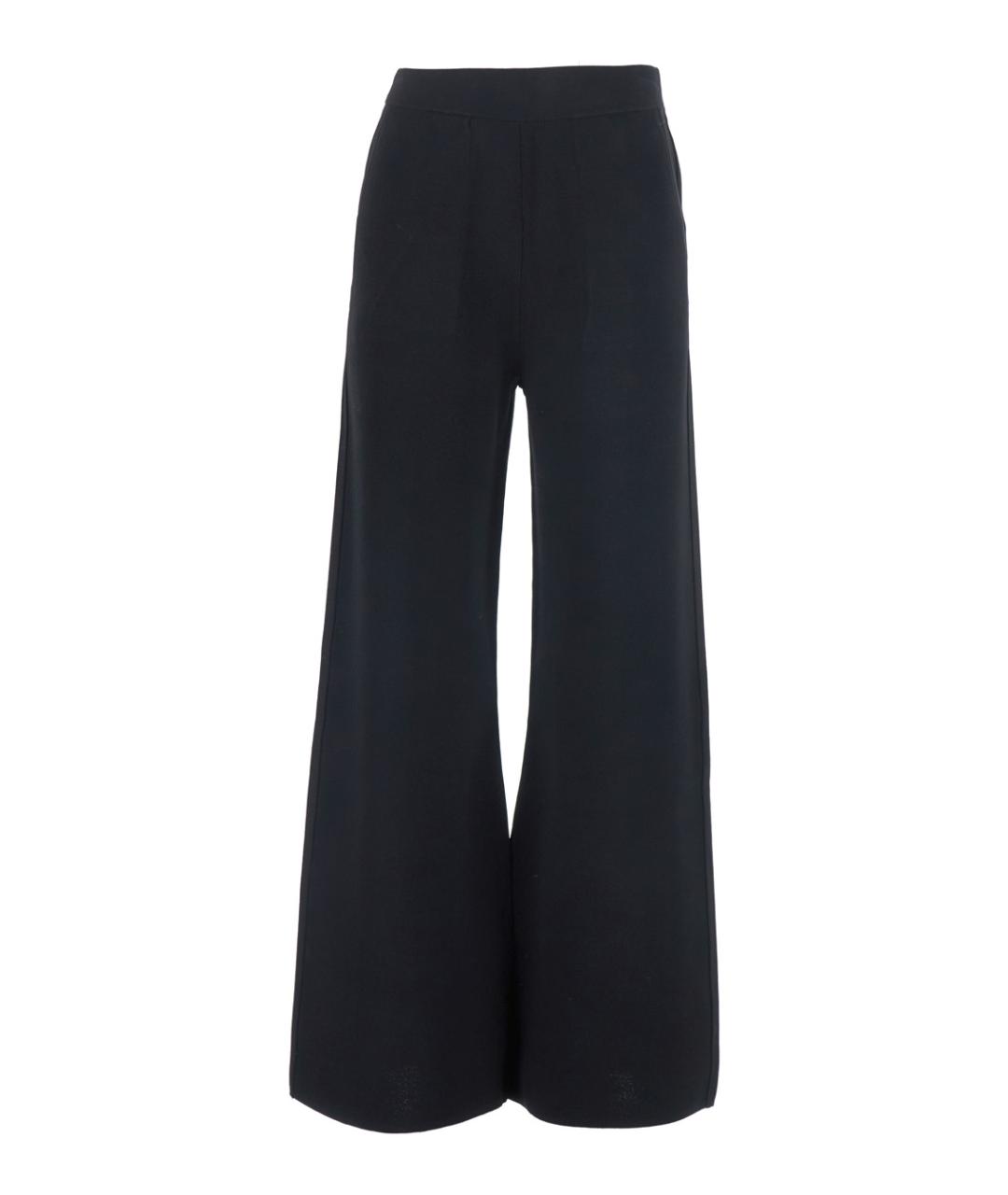 MAX MARA Черные вискозные прямые брюки, фото 1