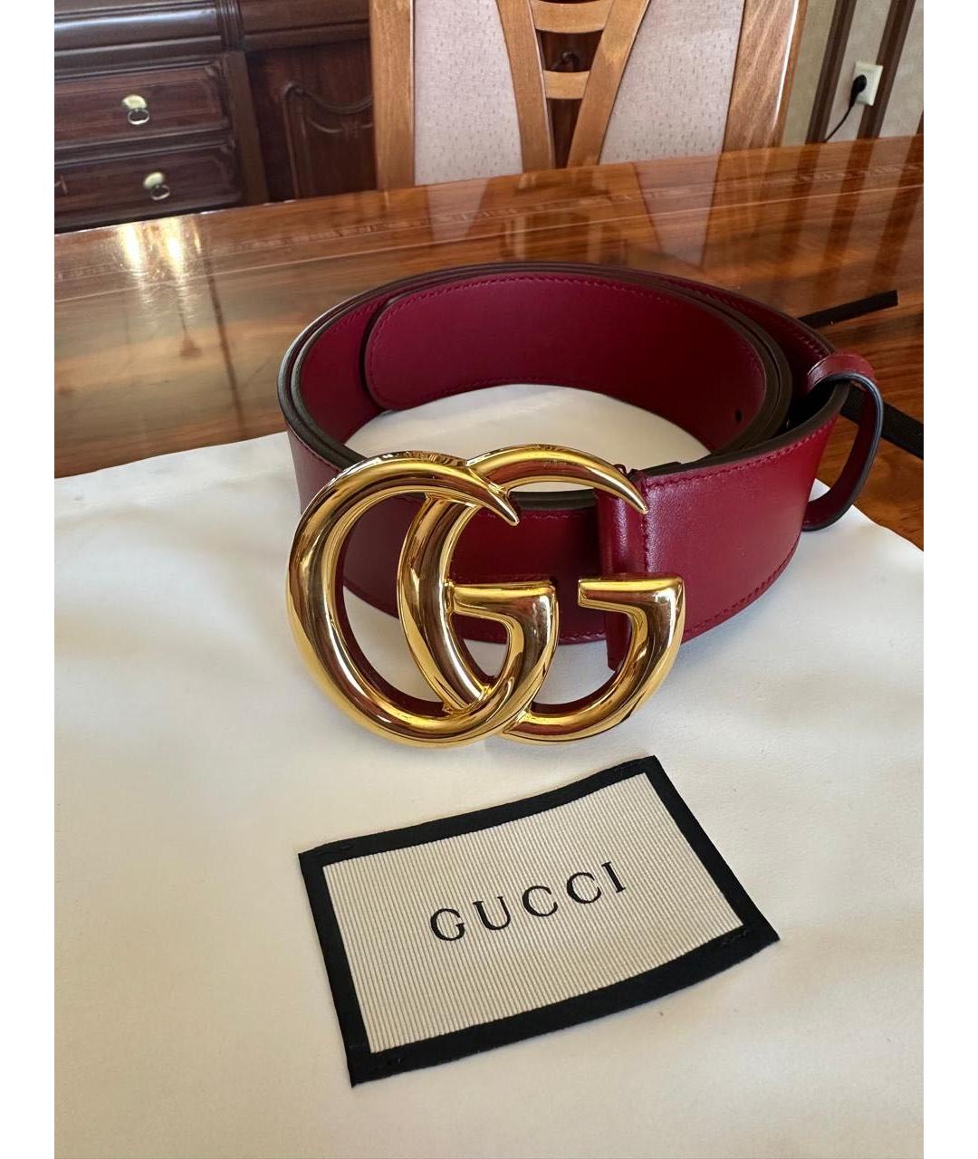 GUCCI Красный кожаный ремень, фото 3