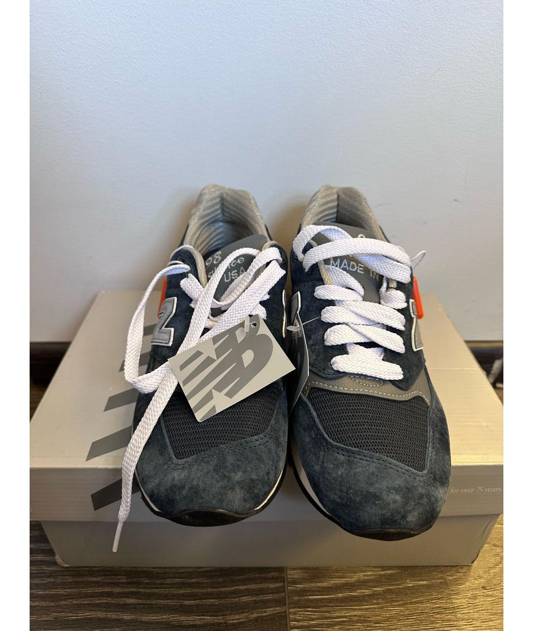 NEW BALANCE Темно-синие замшевые кроссовки, фото 2