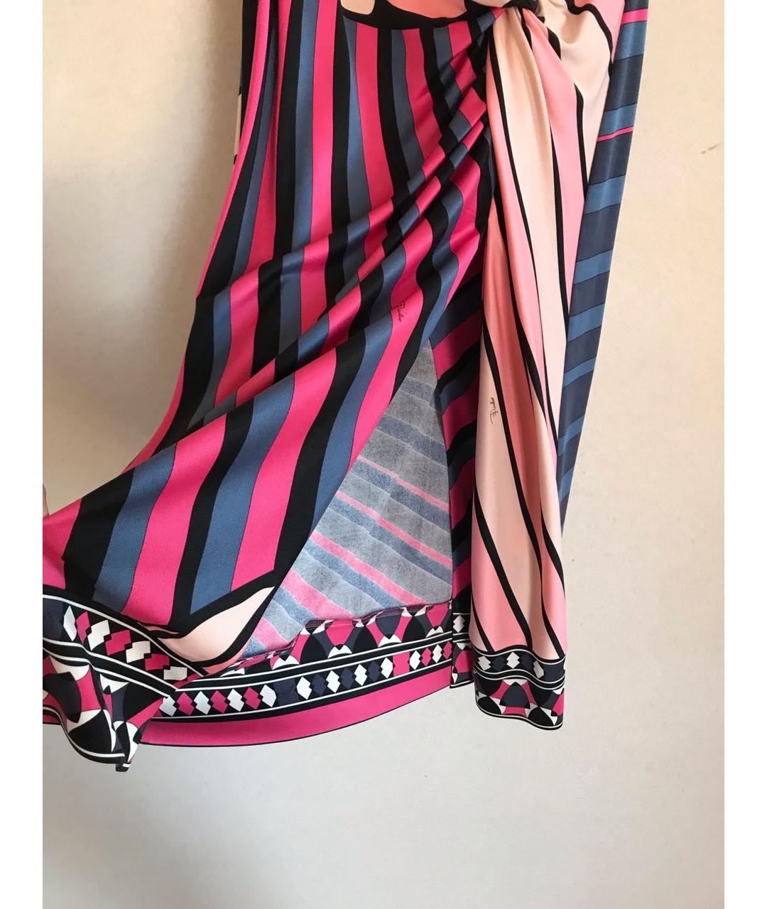 EMILIO PUCCI Мульти шелковое платье, фото 6