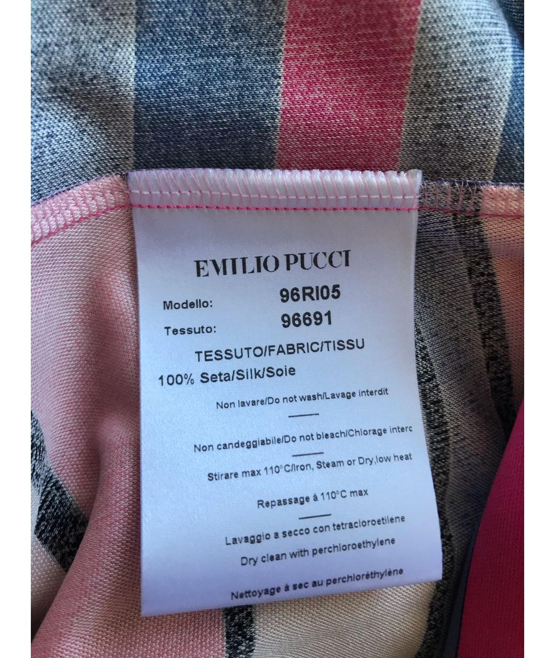 EMILIO PUCCI Мульти шелковое платье, фото 4