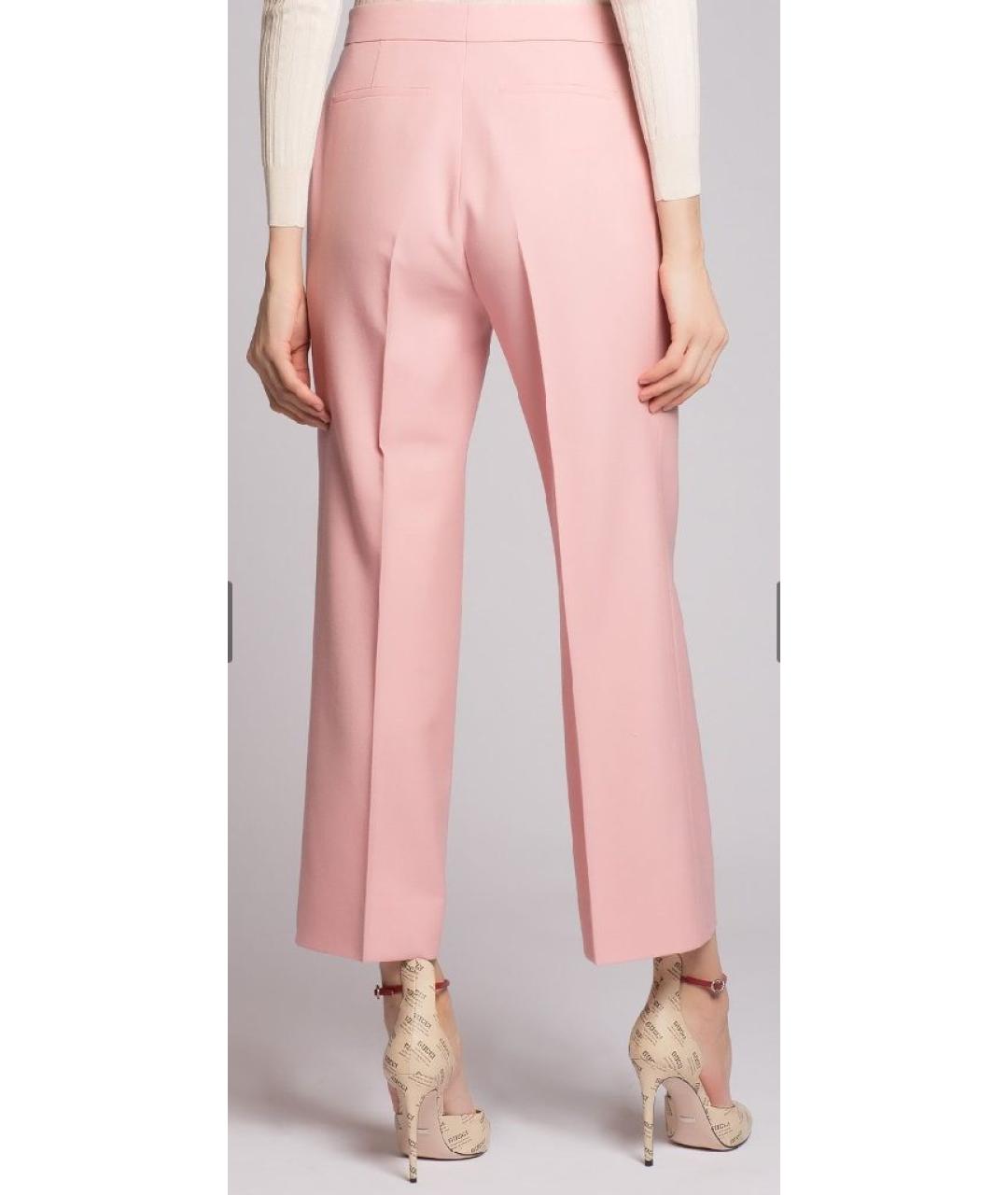 GUCCI Коралловые шерстяные прямые брюки, фото 2