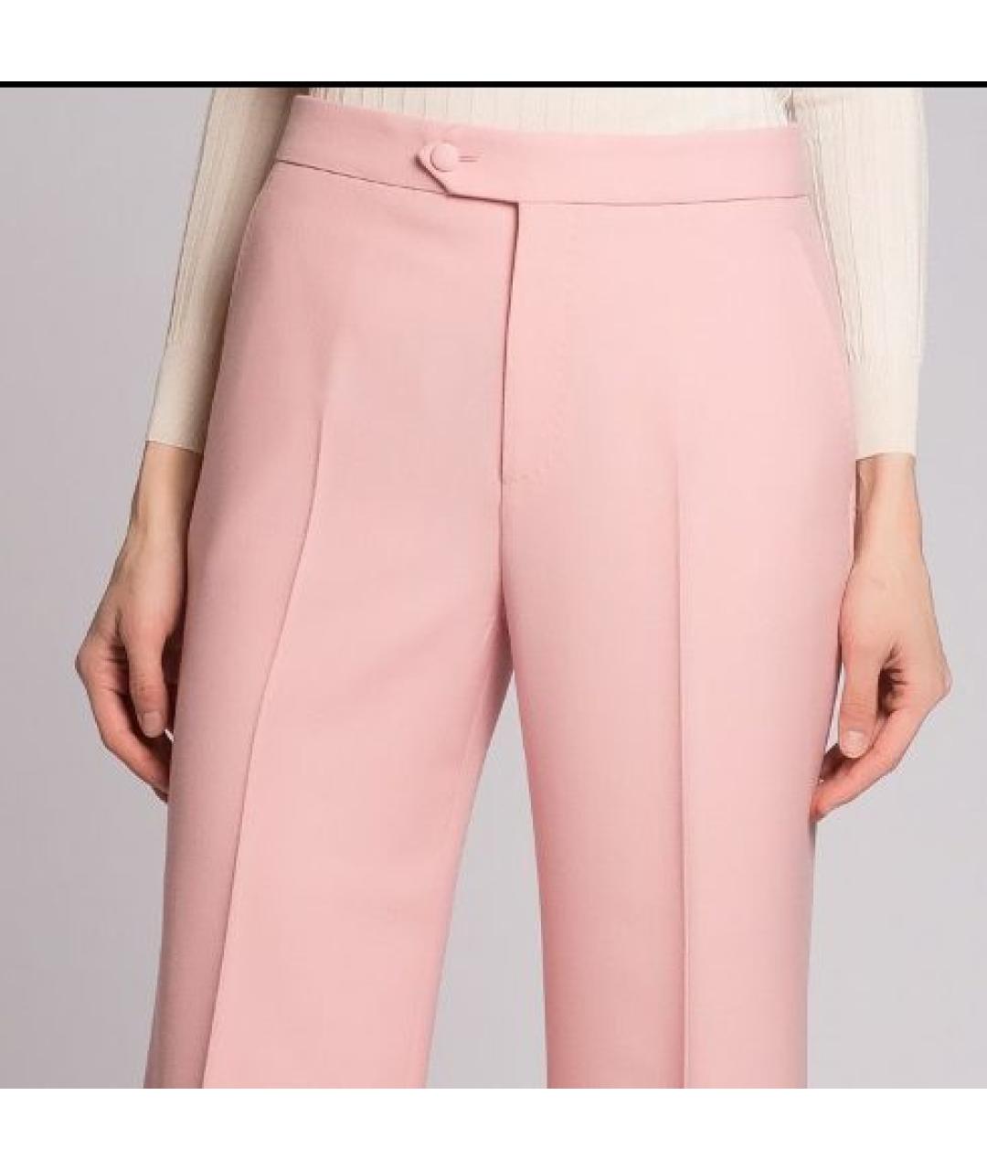 GUCCI Коралловые шерстяные прямые брюки, фото 3