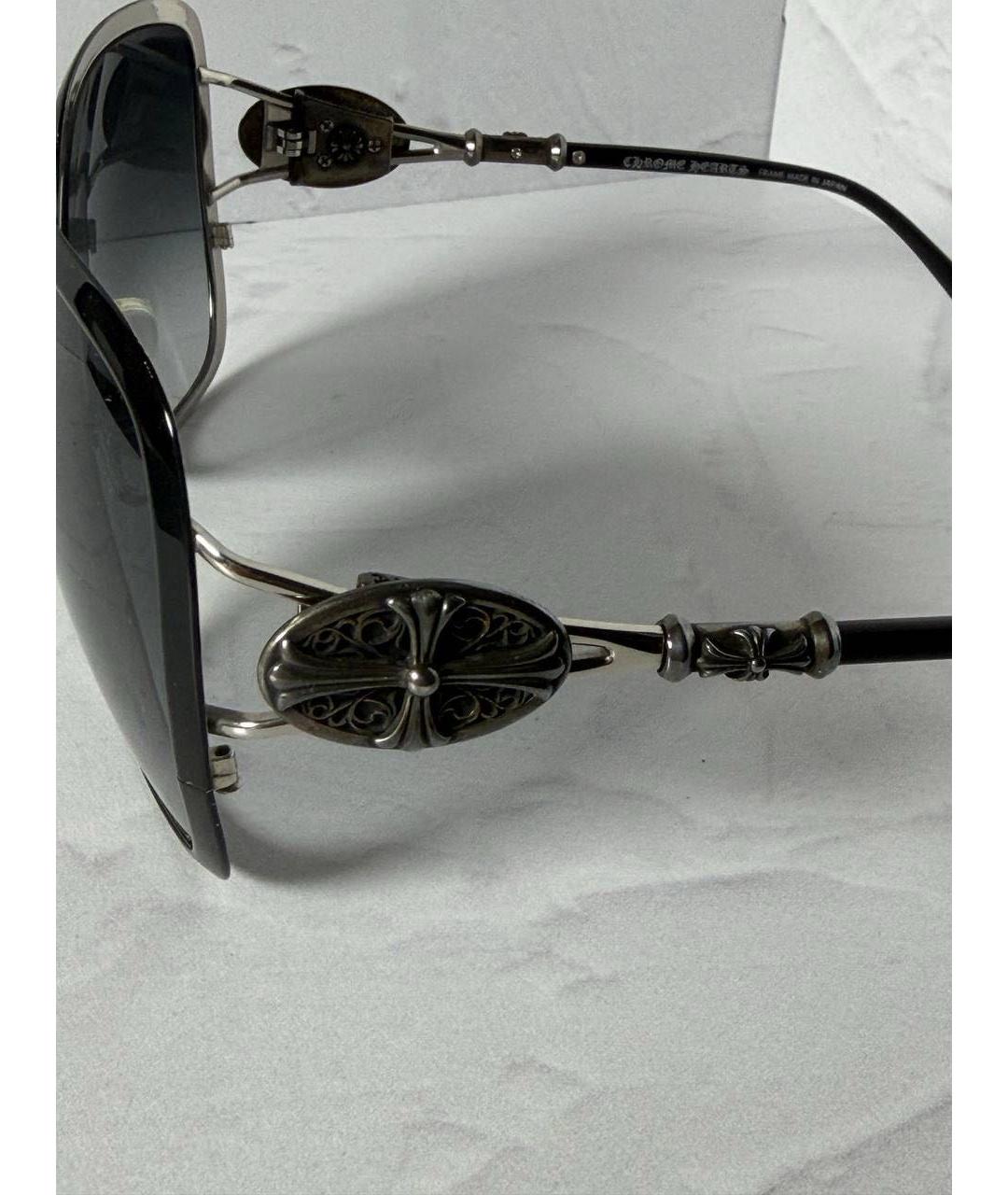 CHROME HEARTS Черные металлические солнцезащитные очки, фото 3