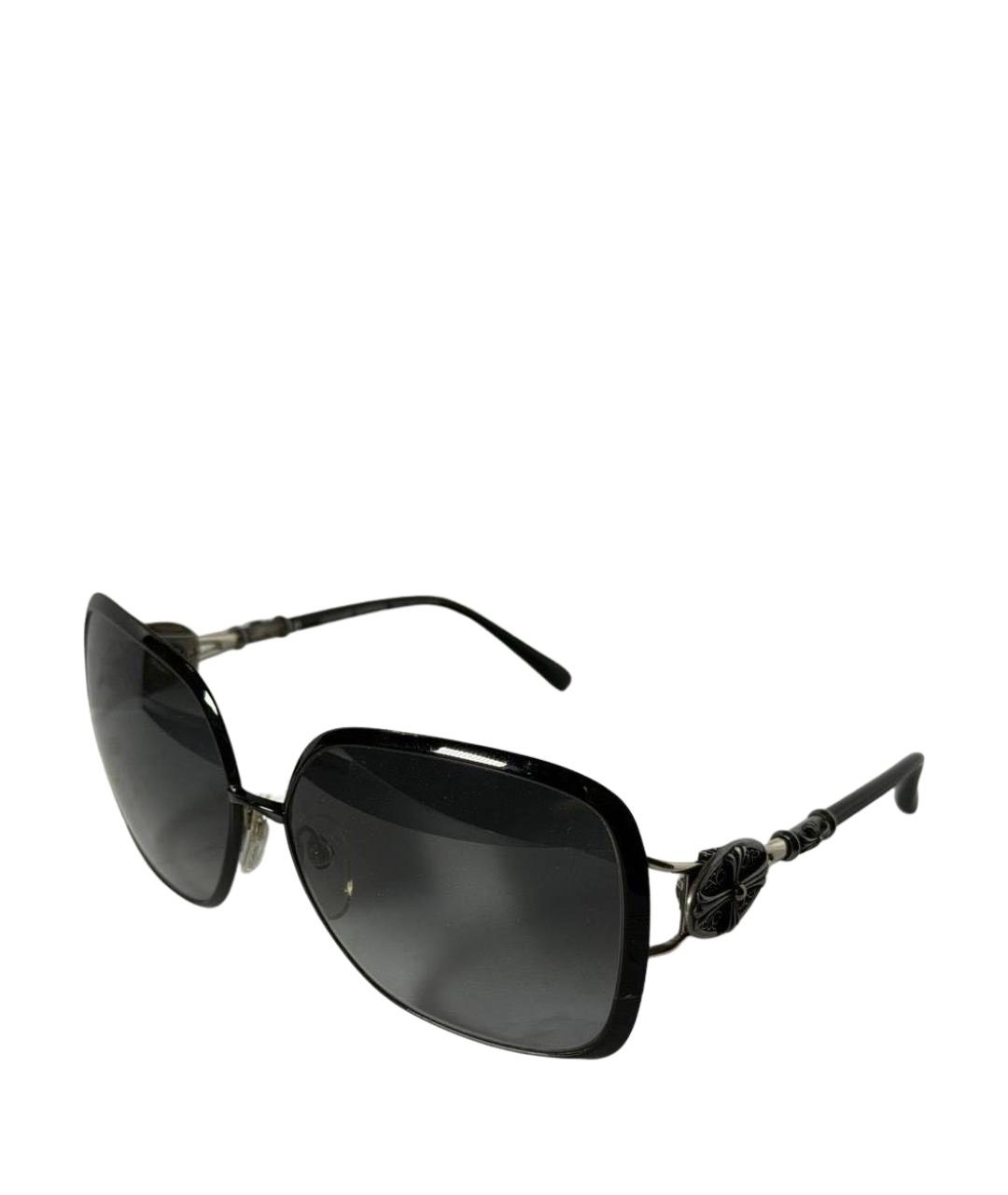 CHROME HEARTS Черные металлические солнцезащитные очки, фото 1
