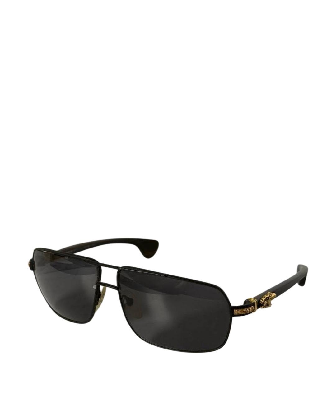 CHROME HEARTS Черные металлические солнцезащитные очки, фото 1