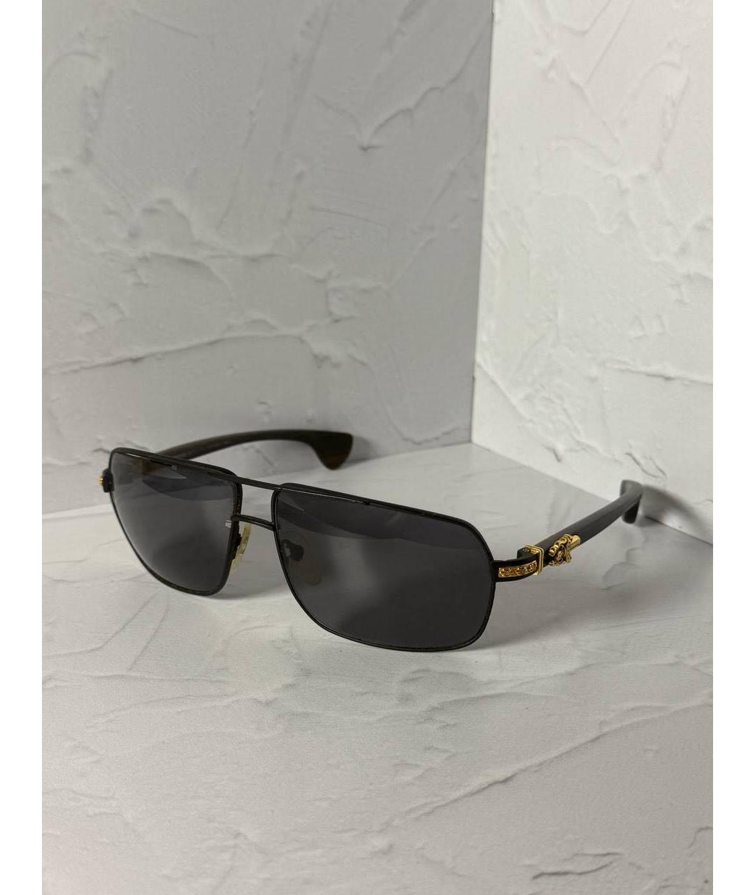 CHROME HEARTS Черные металлические солнцезащитные очки, фото 6