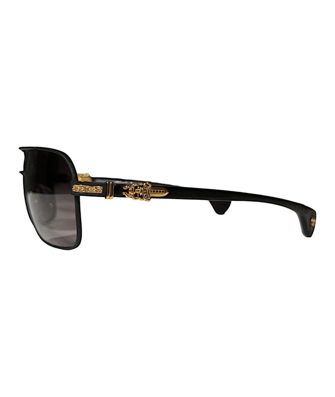CHROME HEARTS Черные металлические солнцезащитные очки, фото 2