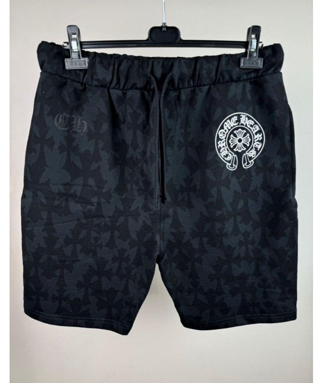 CHROME HEARTS Черные хлопковые шорты, фото 3