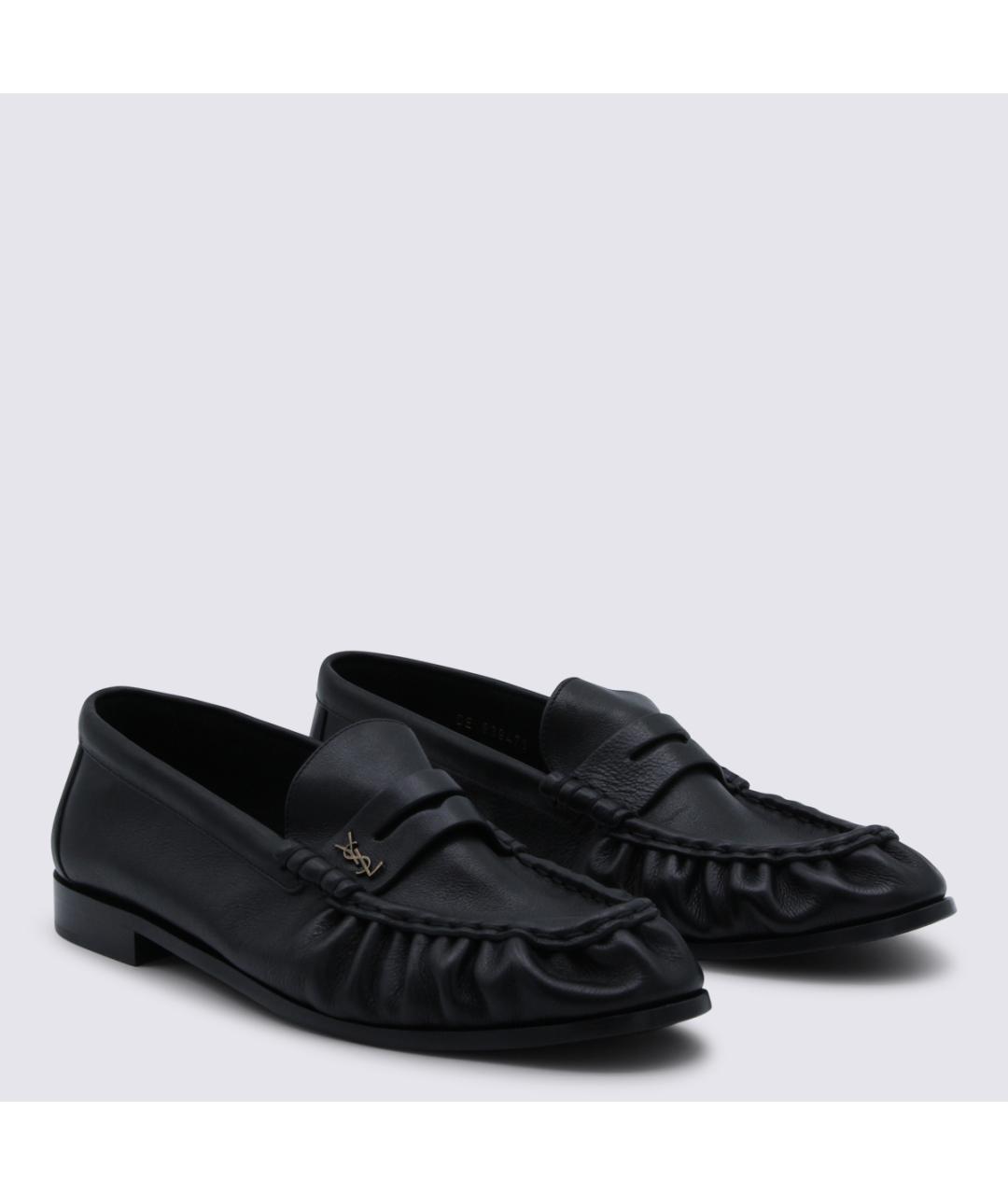 SAINT LAURENT Черные кожаные лоферы, фото 2