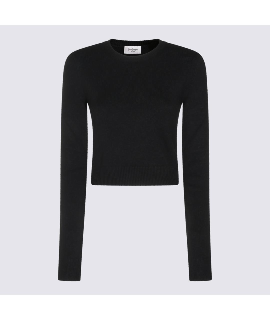 SAINT LAURENT Черный кашемировый джемпер / свитер, фото 5