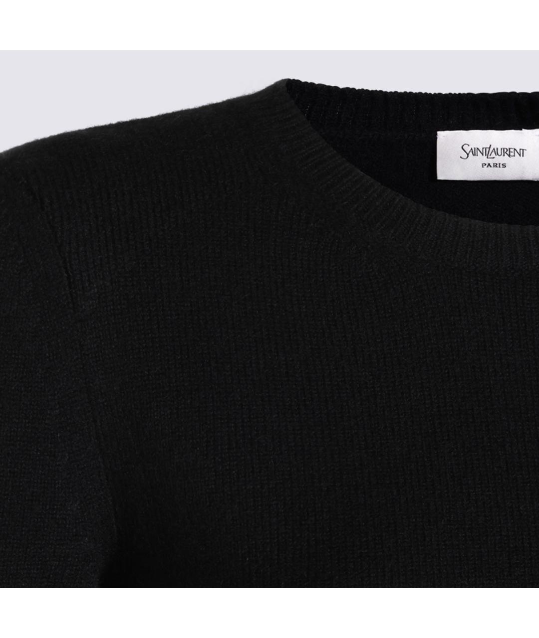 SAINT LAURENT Черный кашемировый джемпер / свитер, фото 4
