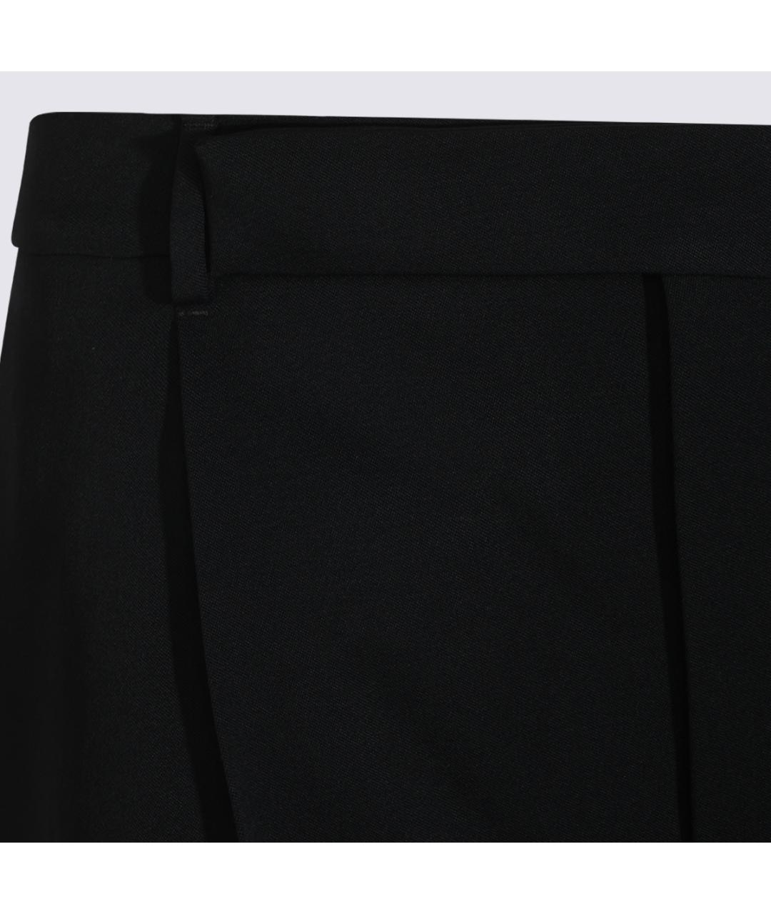 SAINT LAURENT Черные шерстяные классические брюки, фото 3