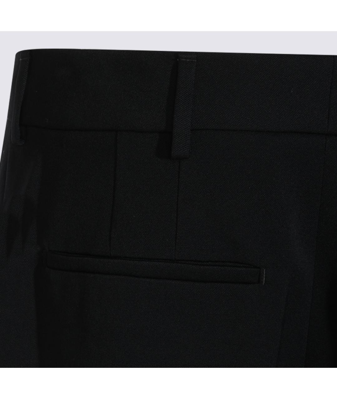 SAINT LAURENT Черные шерстяные классические брюки, фото 4