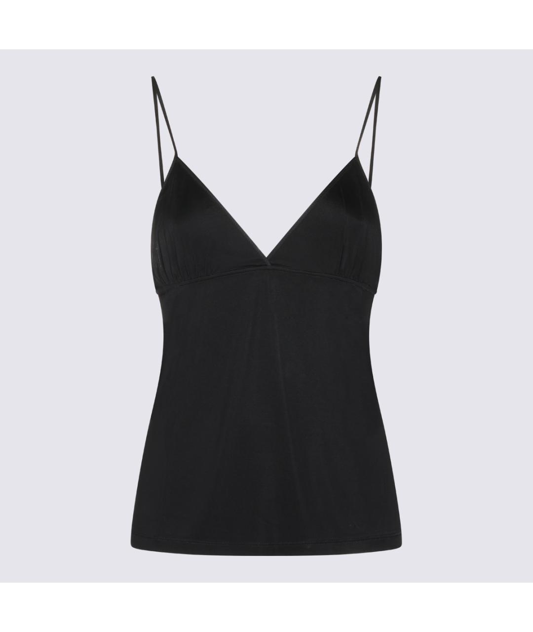 SAINT LAURENT Черная вискозная майка, фото 5