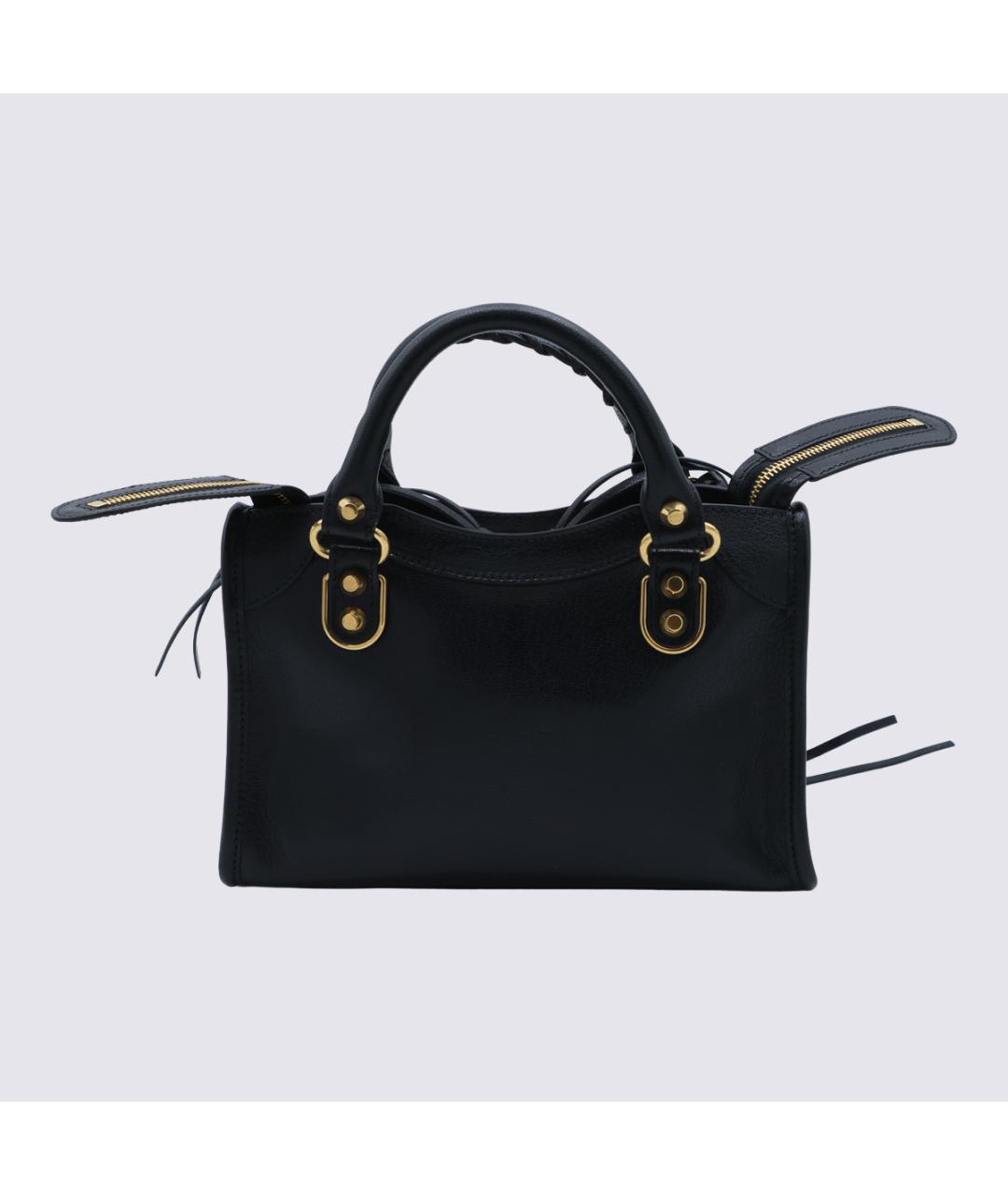 BALENCIAGA Черная кожаная сумка тоут, фото 3