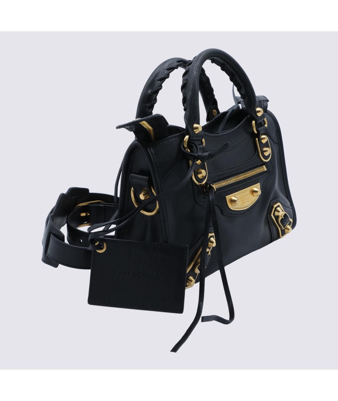 BALENCIAGA Черная кожаная сумка тоут, фото 2