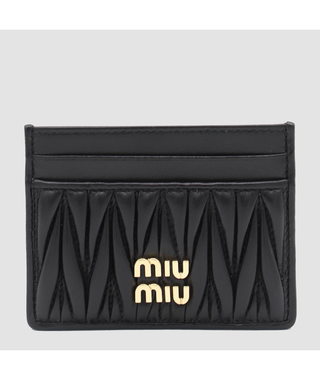 MIU MIU Черный кожаный кардхолдер, фото 3