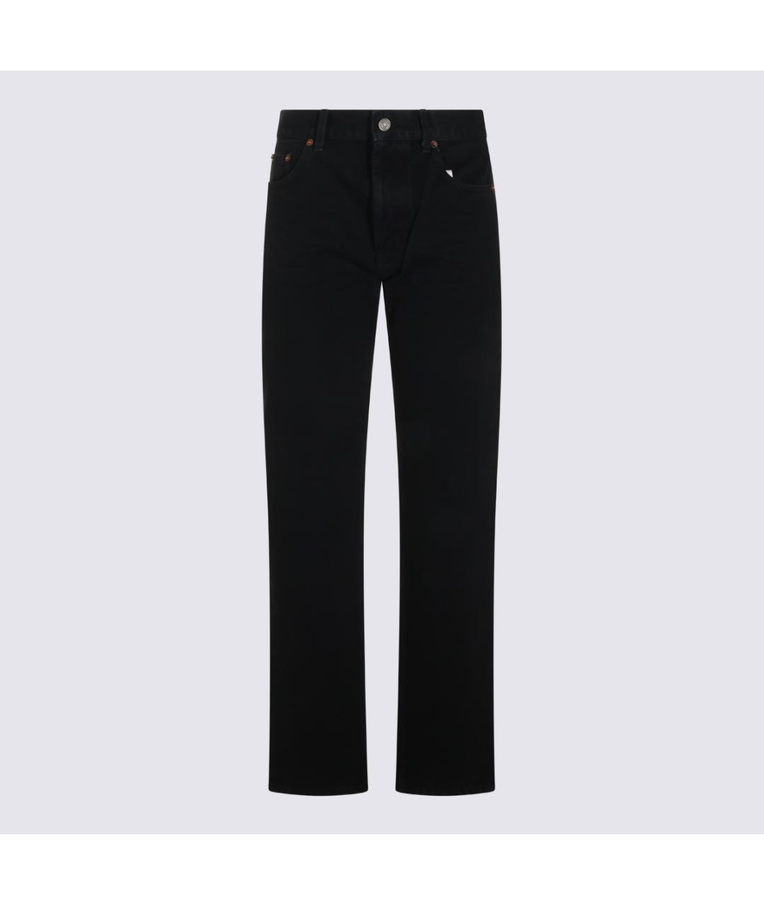 SAINT LAURENT Черные хлопковые прямые джинсы, фото 5