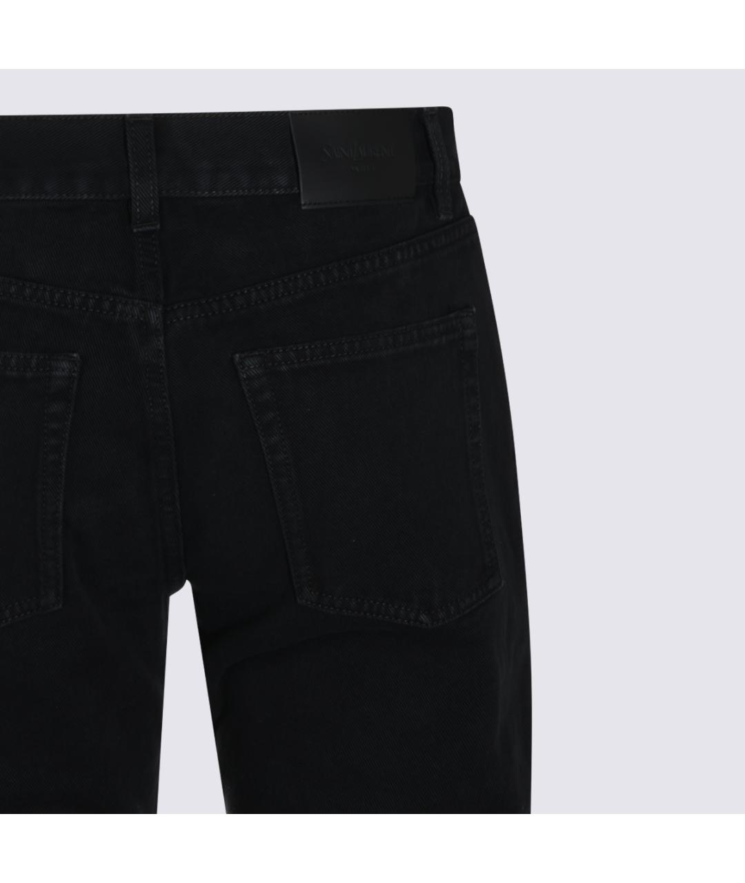 SAINT LAURENT Черные хлопковые прямые джинсы, фото 4