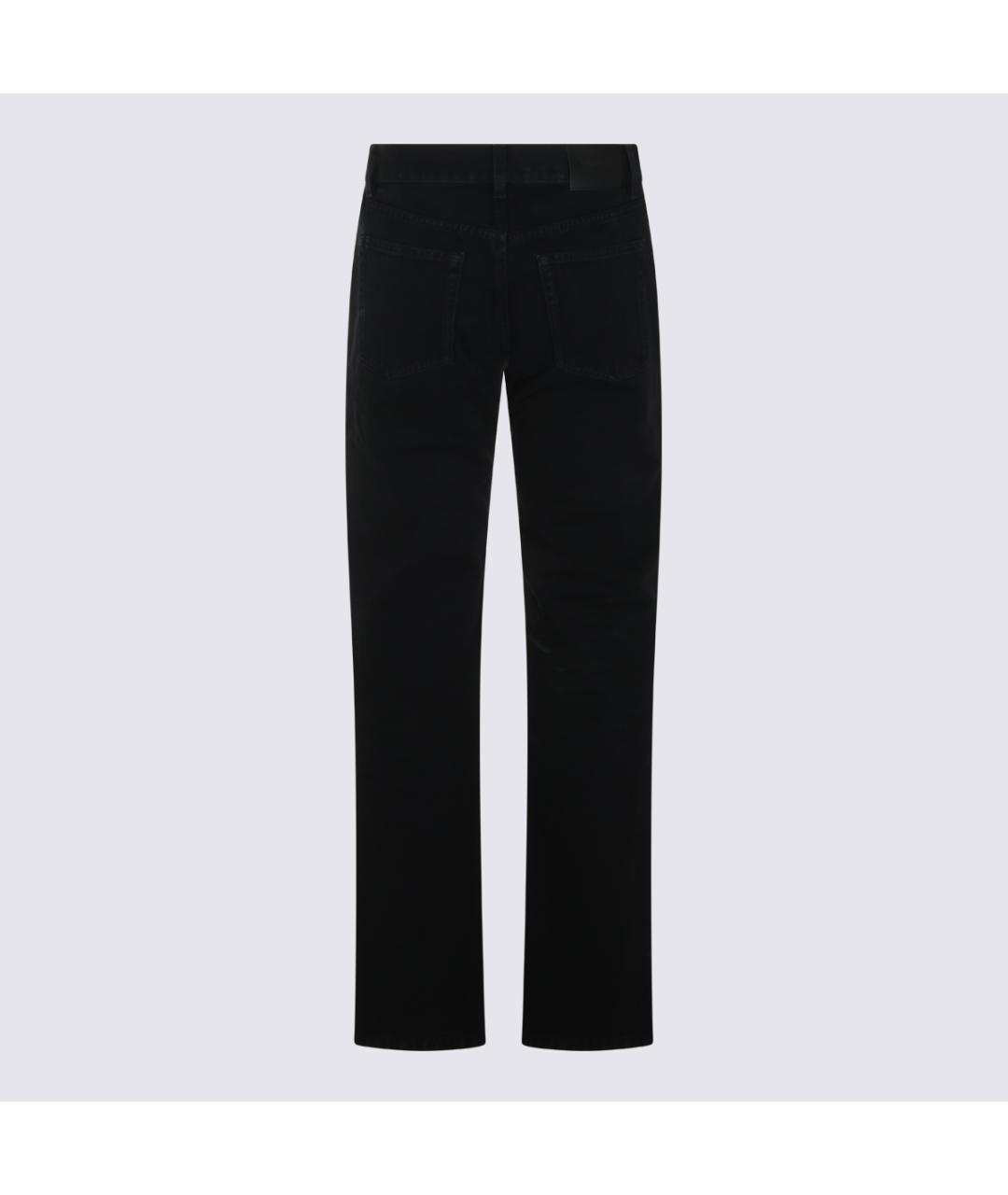 SAINT LAURENT Черные хлопковые прямые джинсы, фото 2