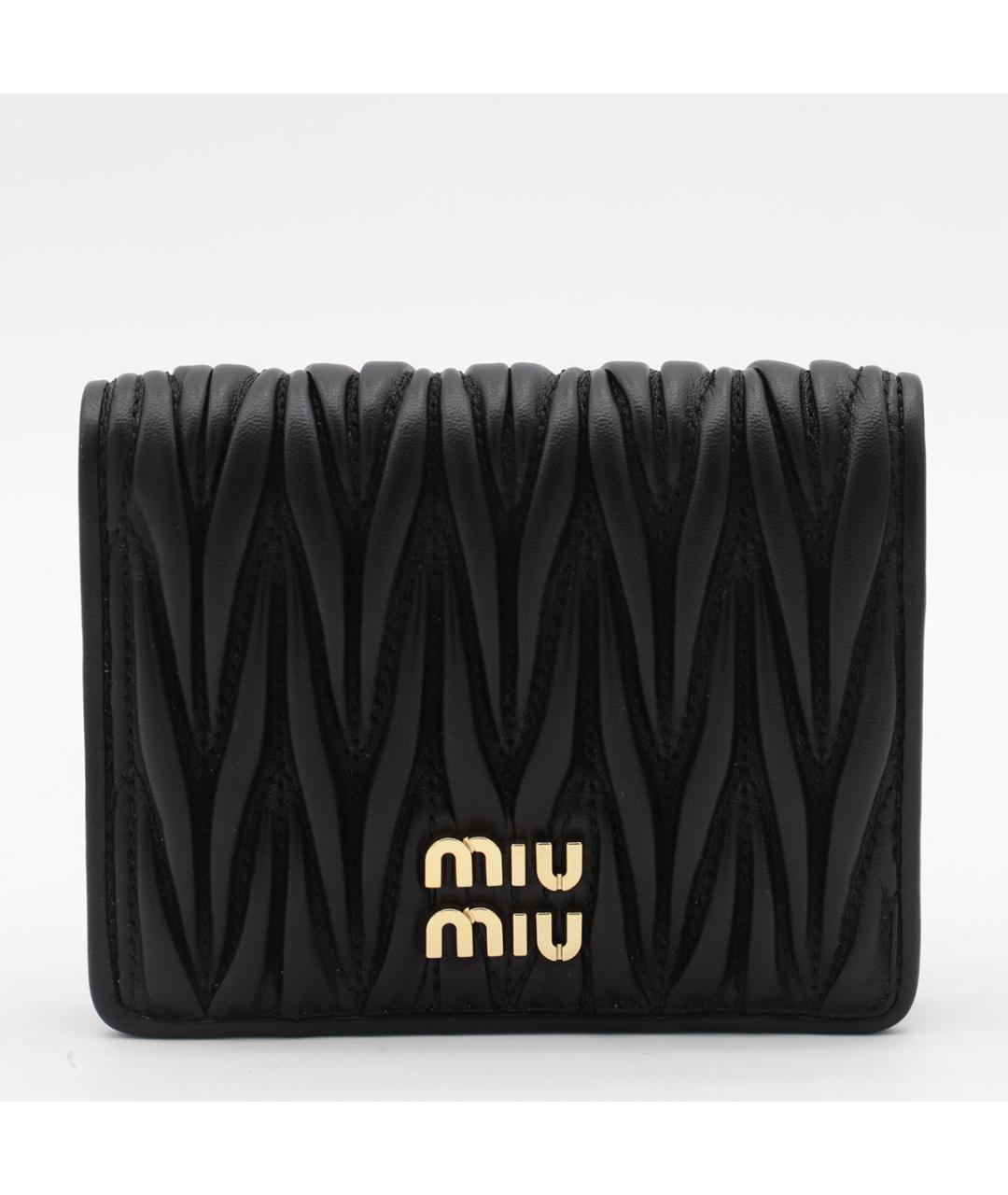 MIU MIU Черный кожаный кошелек, фото 3
