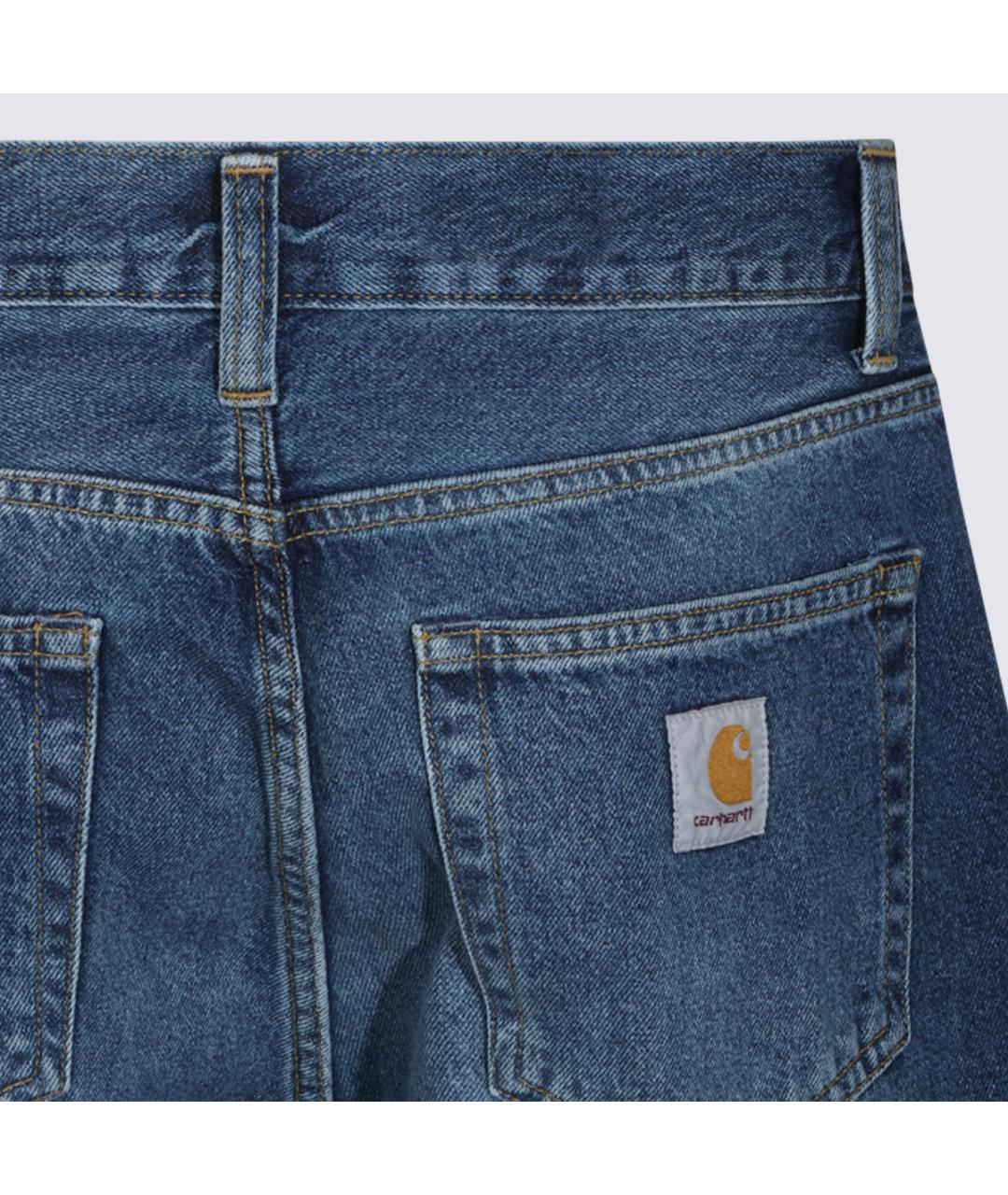 CARHARTT WIP Синие хлопковые прямые джинсы, фото 3