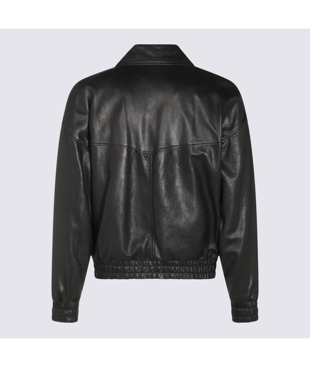 SAINT LAURENT Черная кожаная куртка, фото 2