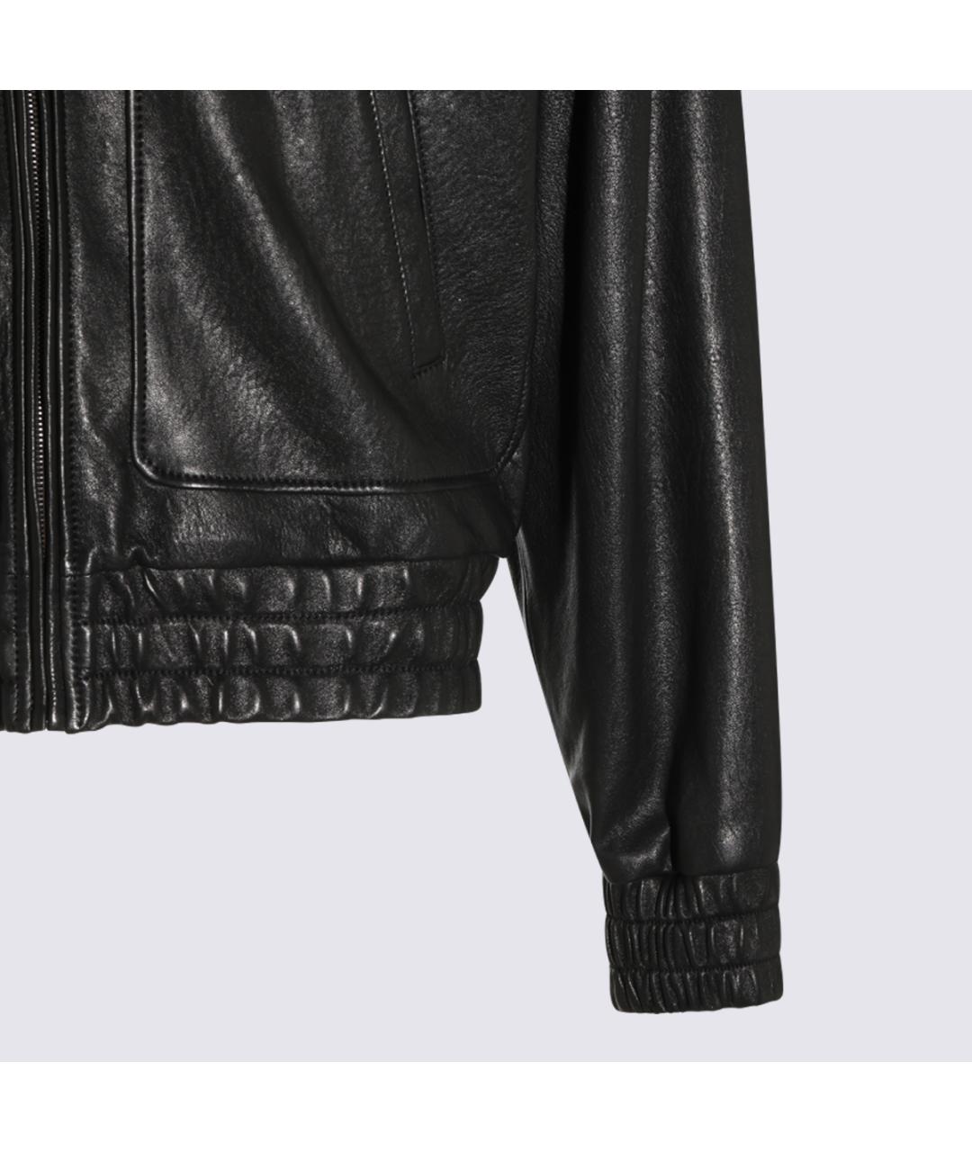 SAINT LAURENT Черная кожаная куртка, фото 4