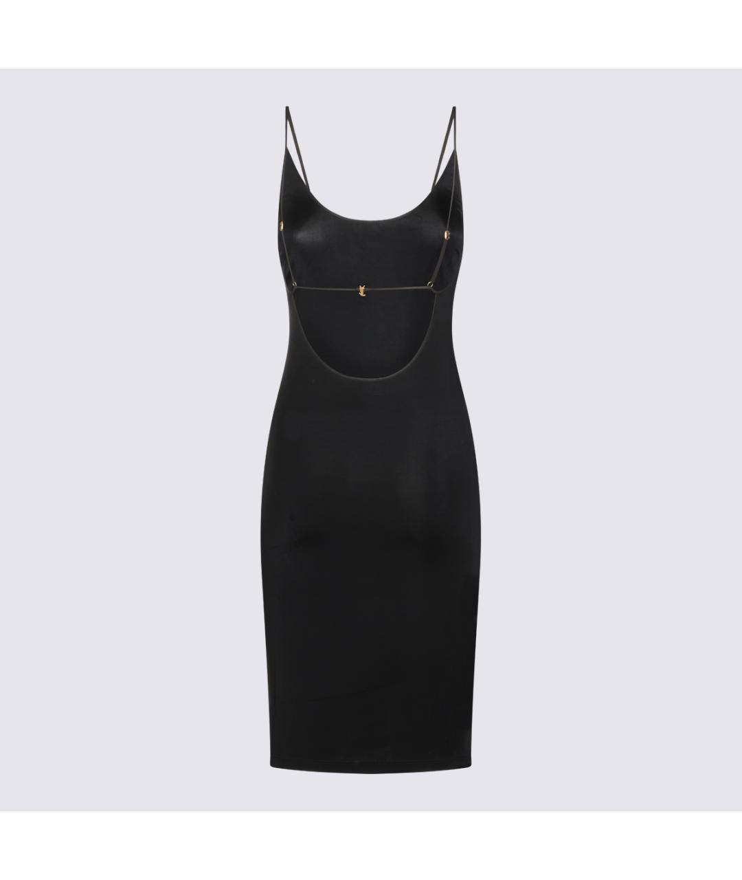 SAINT LAURENT Черное вискозное повседневное платье, фото 2