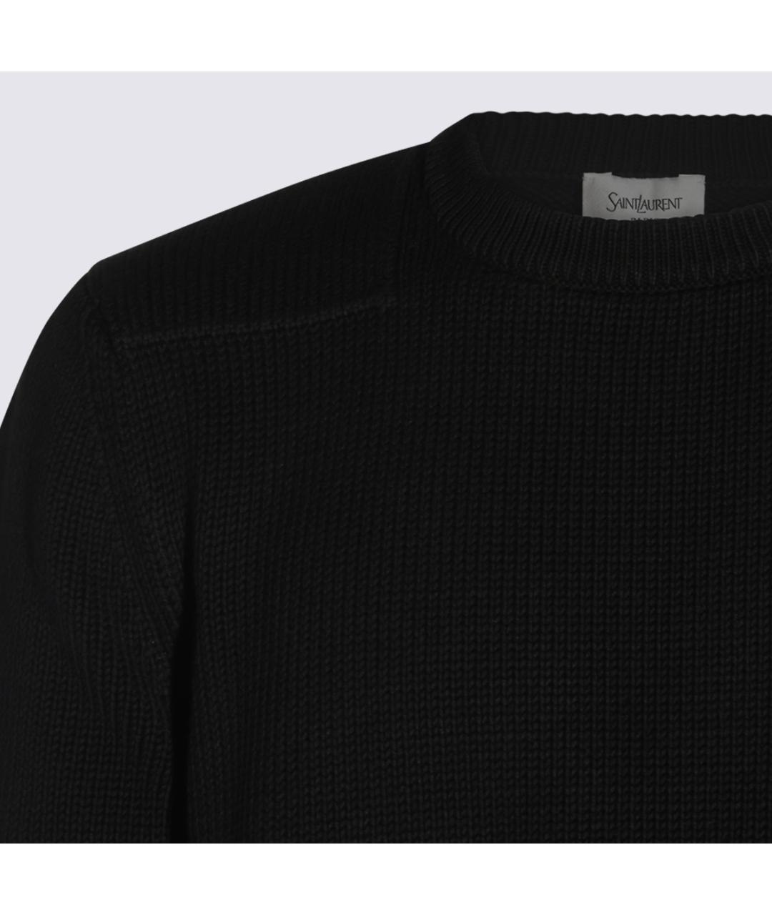 SAINT LAURENT Черный хлопковый джемпер / свитер, фото 4