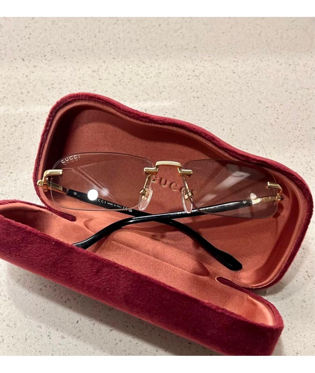 GUCCI Серебряные металлические солнцезащитные очки, фото 4