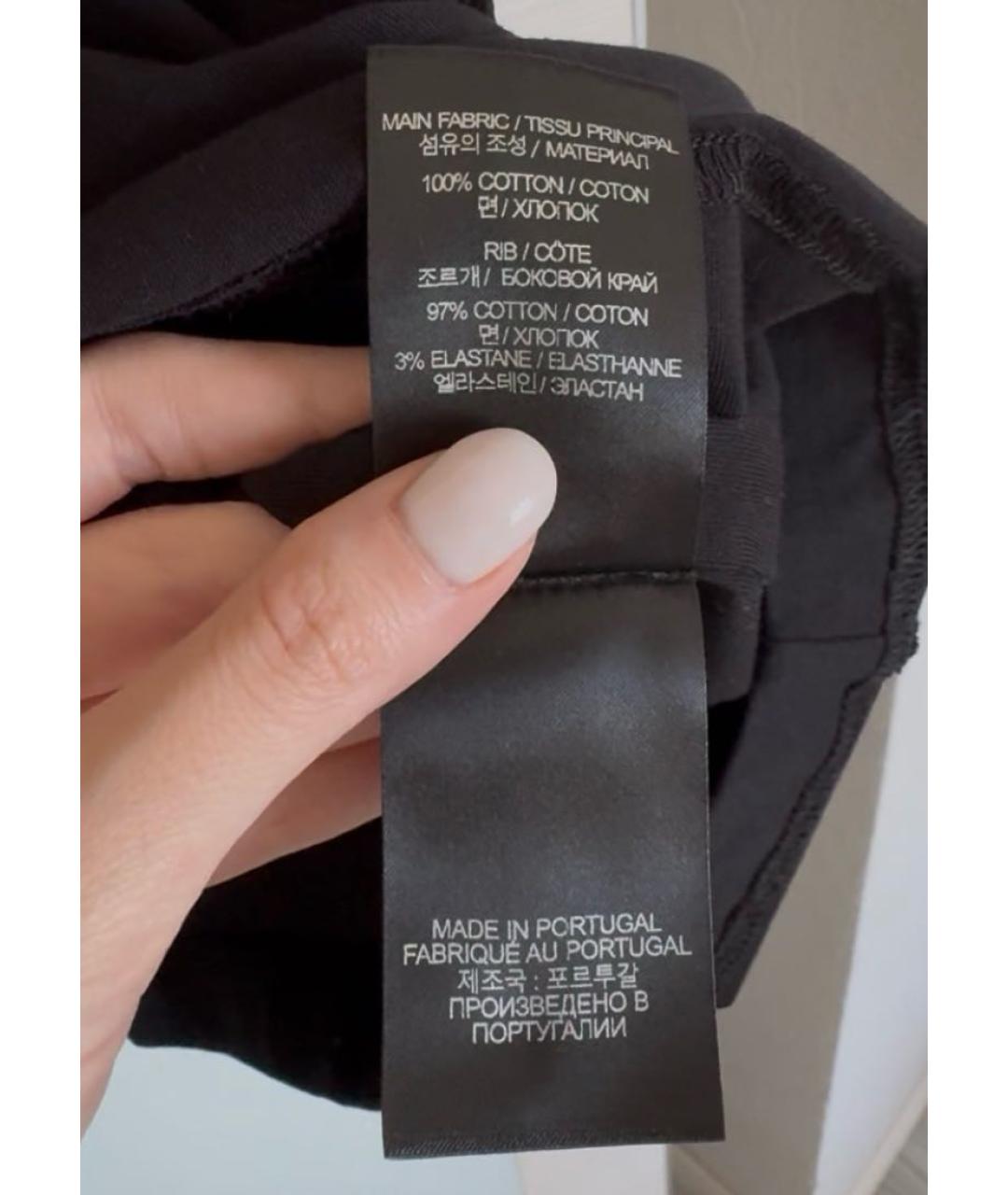 VETEMENTS Черная хлопковая футболка, фото 6