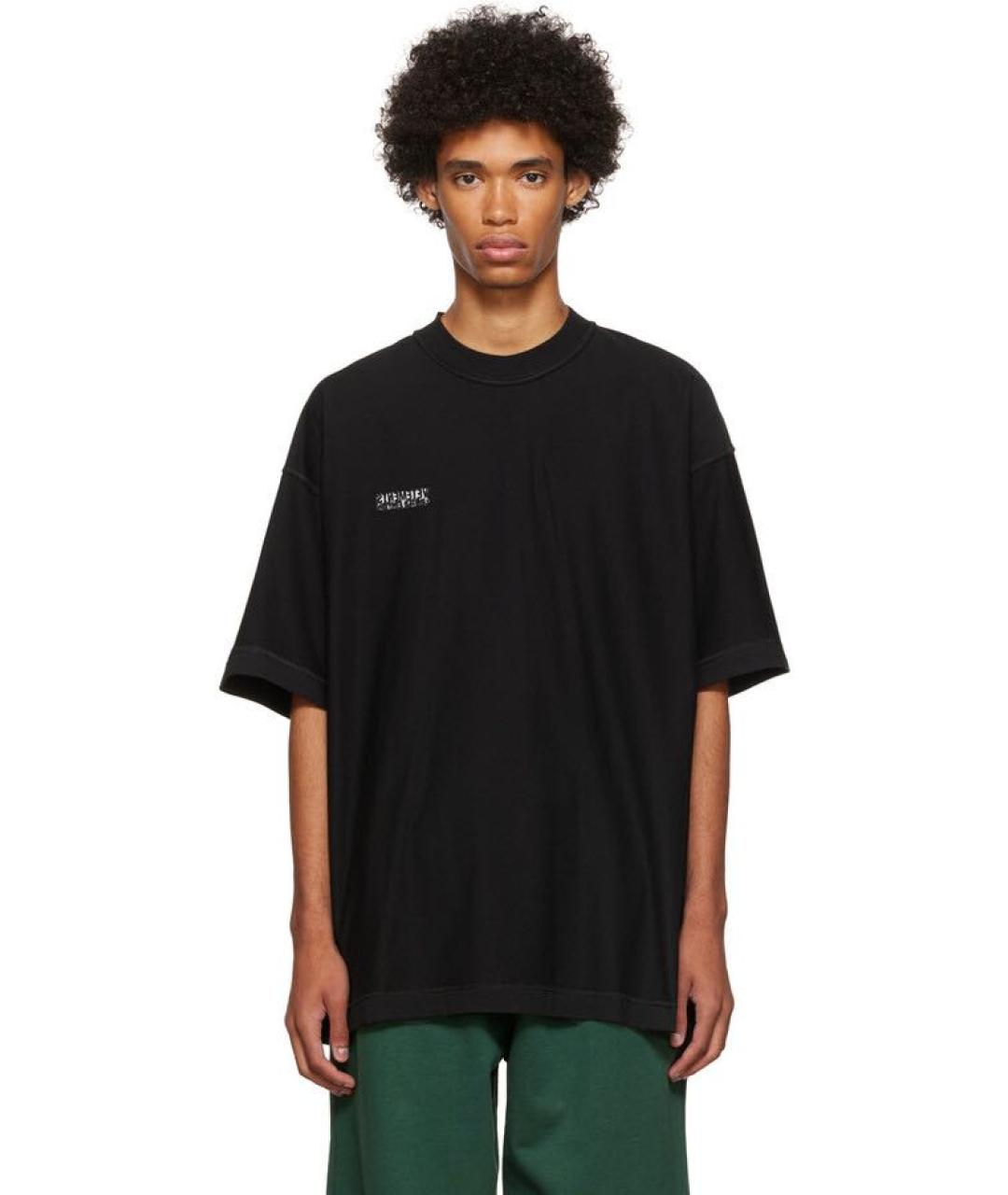 VETEMENTS Черная хлопковая футболка, фото 2