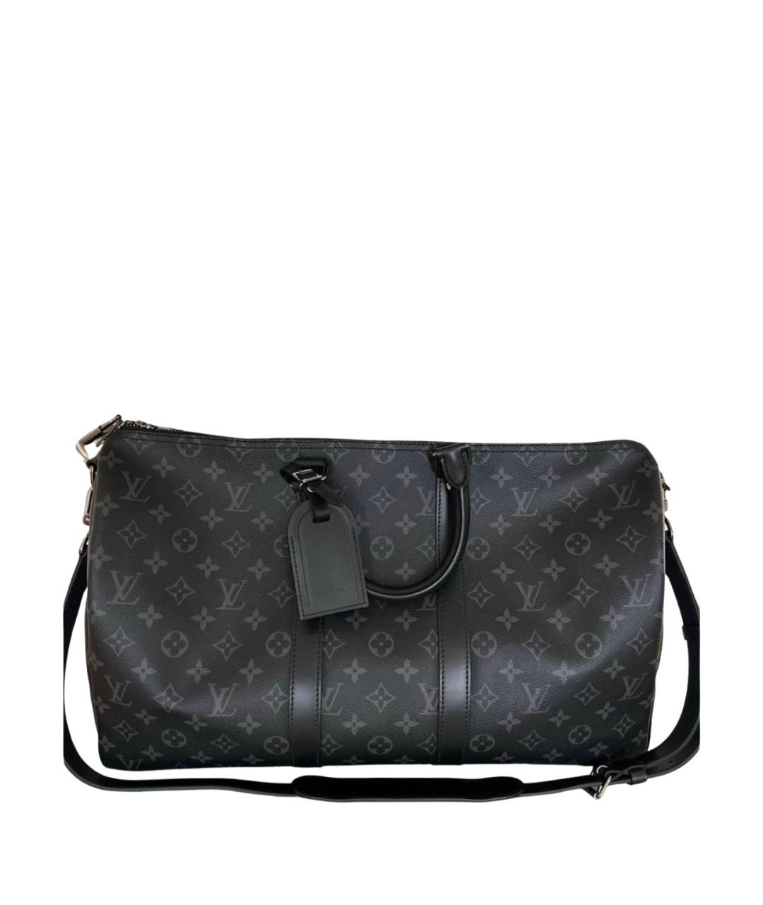 LOUIS VUITTON Антрацитовая канва дорожная/спортивная сумка, фото 1