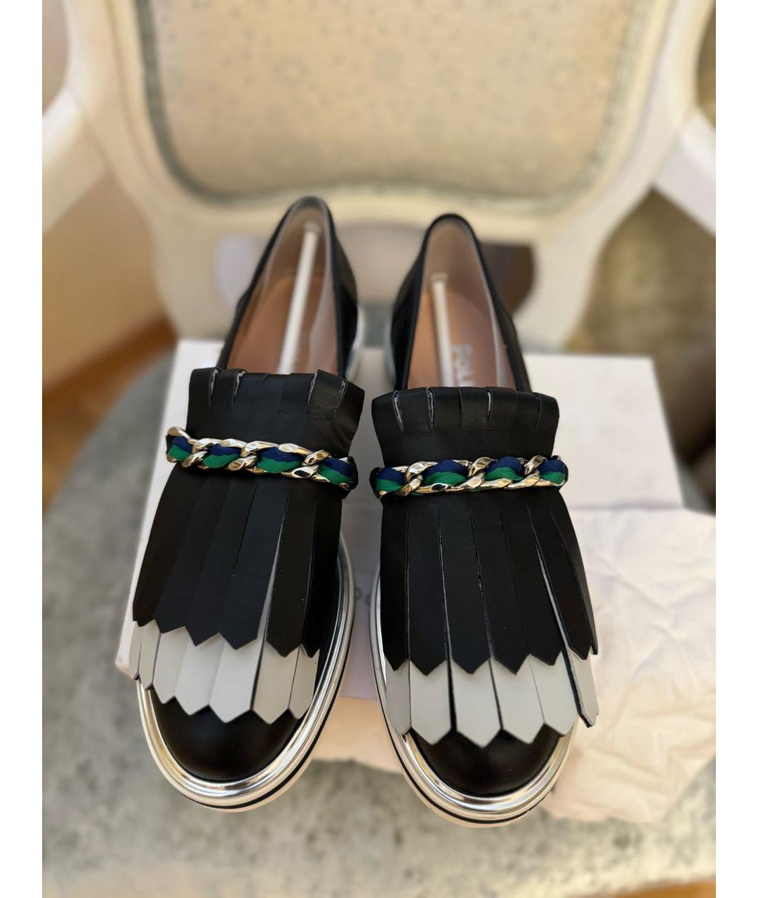 POLLINI Черные кожаные лоферы, фото 2