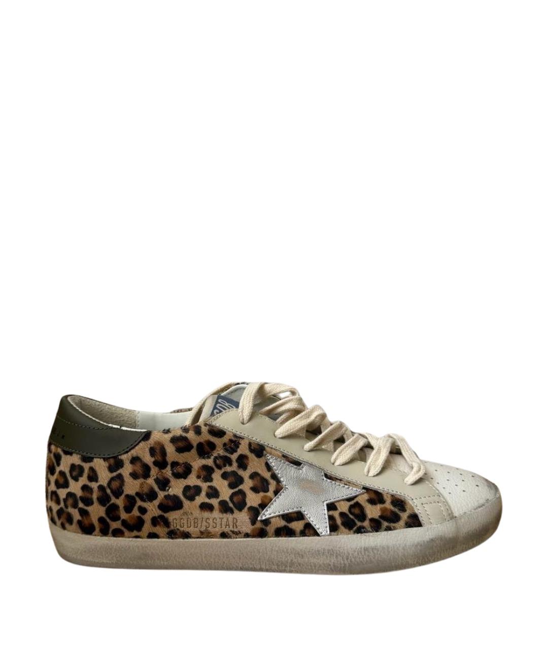GOLDEN GOOSE Коричневые кожаные кеды, фото 1