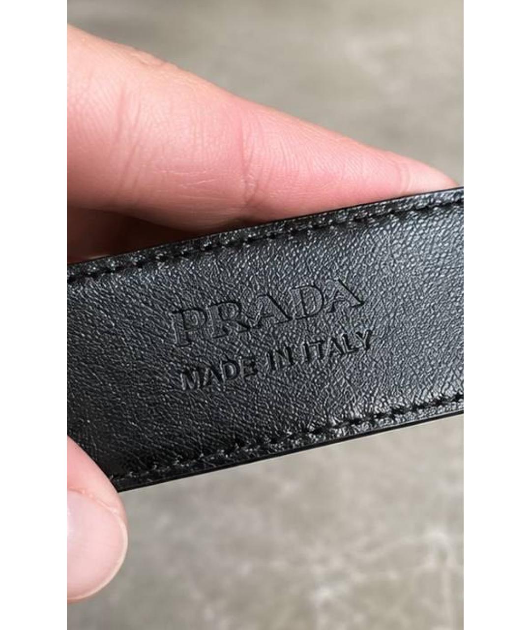 PRADA Черный кожаный ремень, фото 2