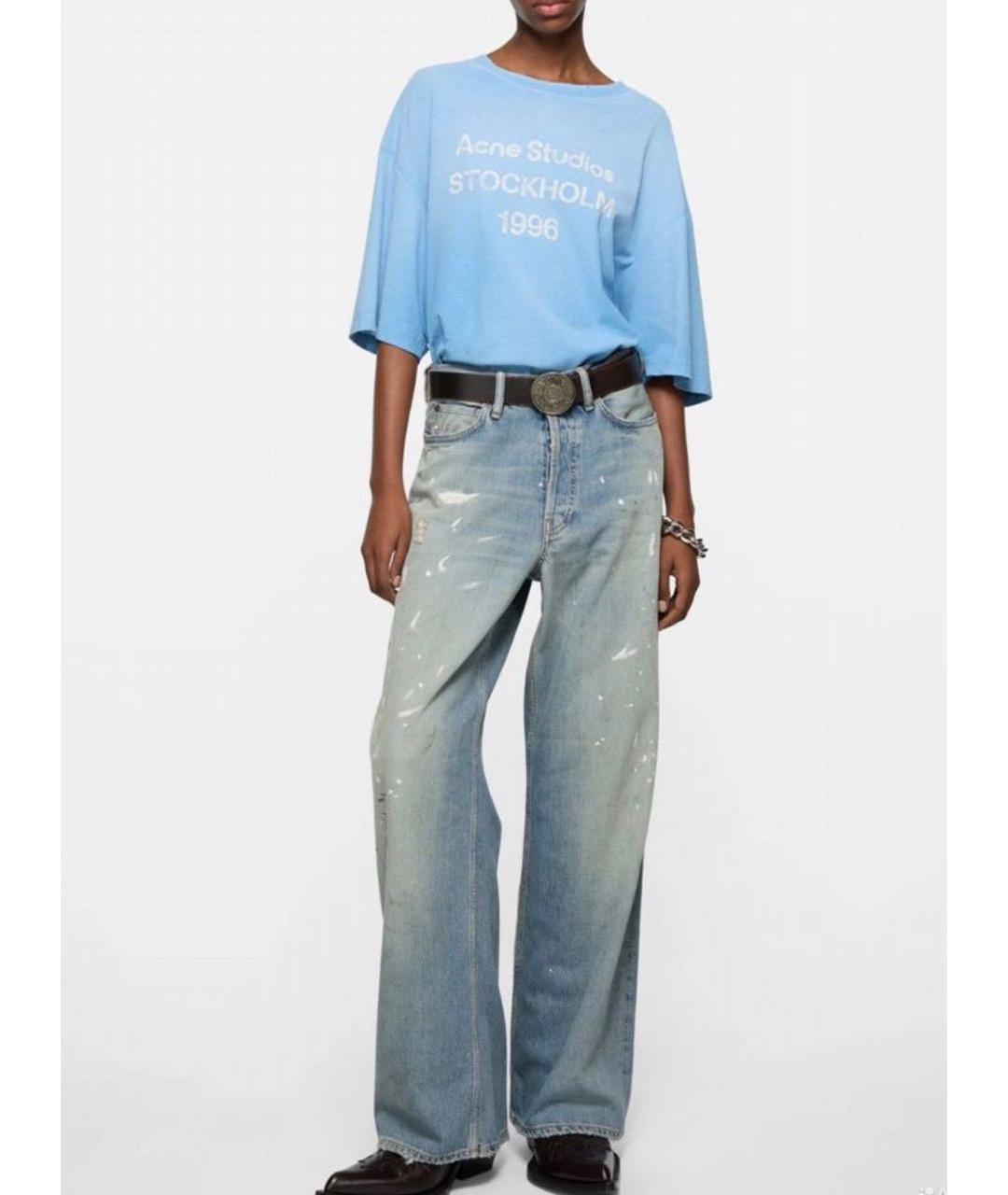 ACNE STUDIOS Голубые джинсы клеш, фото 3
