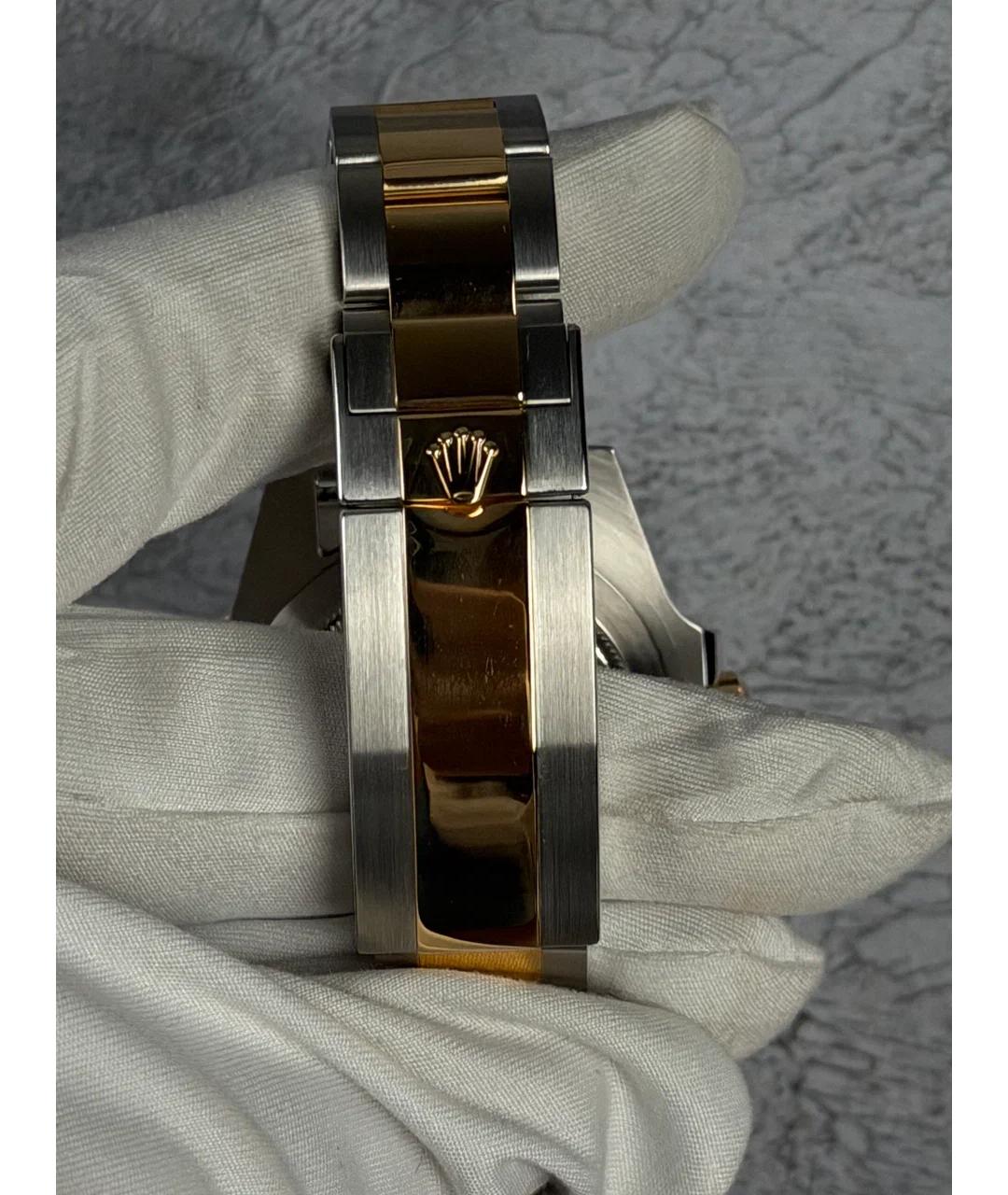 ROLEX Черные часы из желтого золота, фото 6