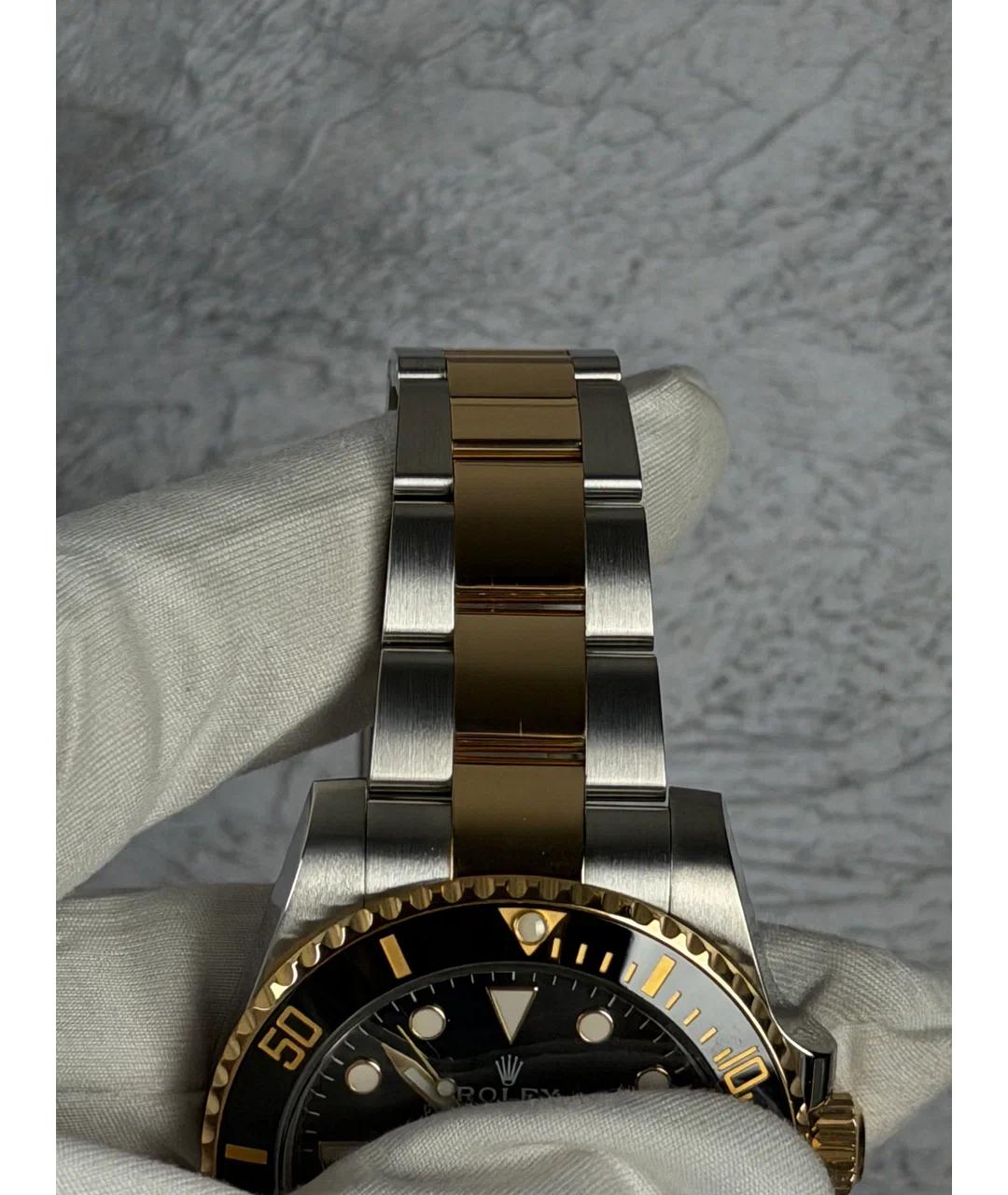 ROLEX Черные часы из желтого золота, фото 5