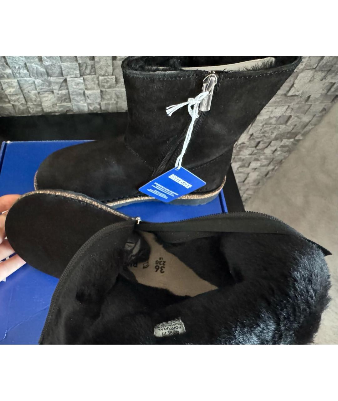 BIRKENSTOCK Черные замшевые ботинки, фото 4