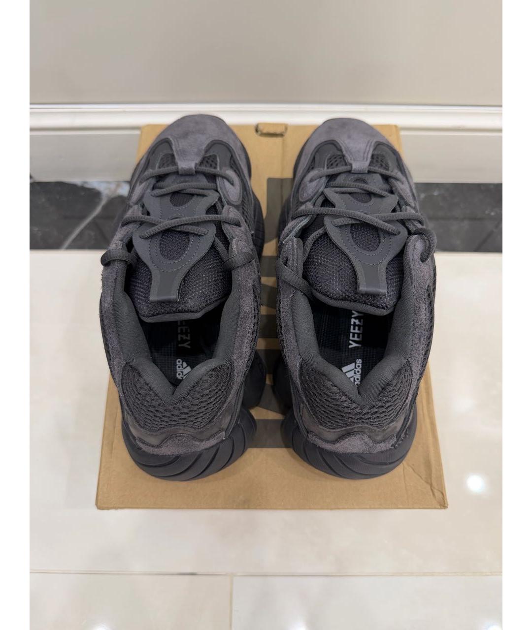 ADIDAS YEEZY Черные замшевые низкие кроссовки / кеды, фото 2