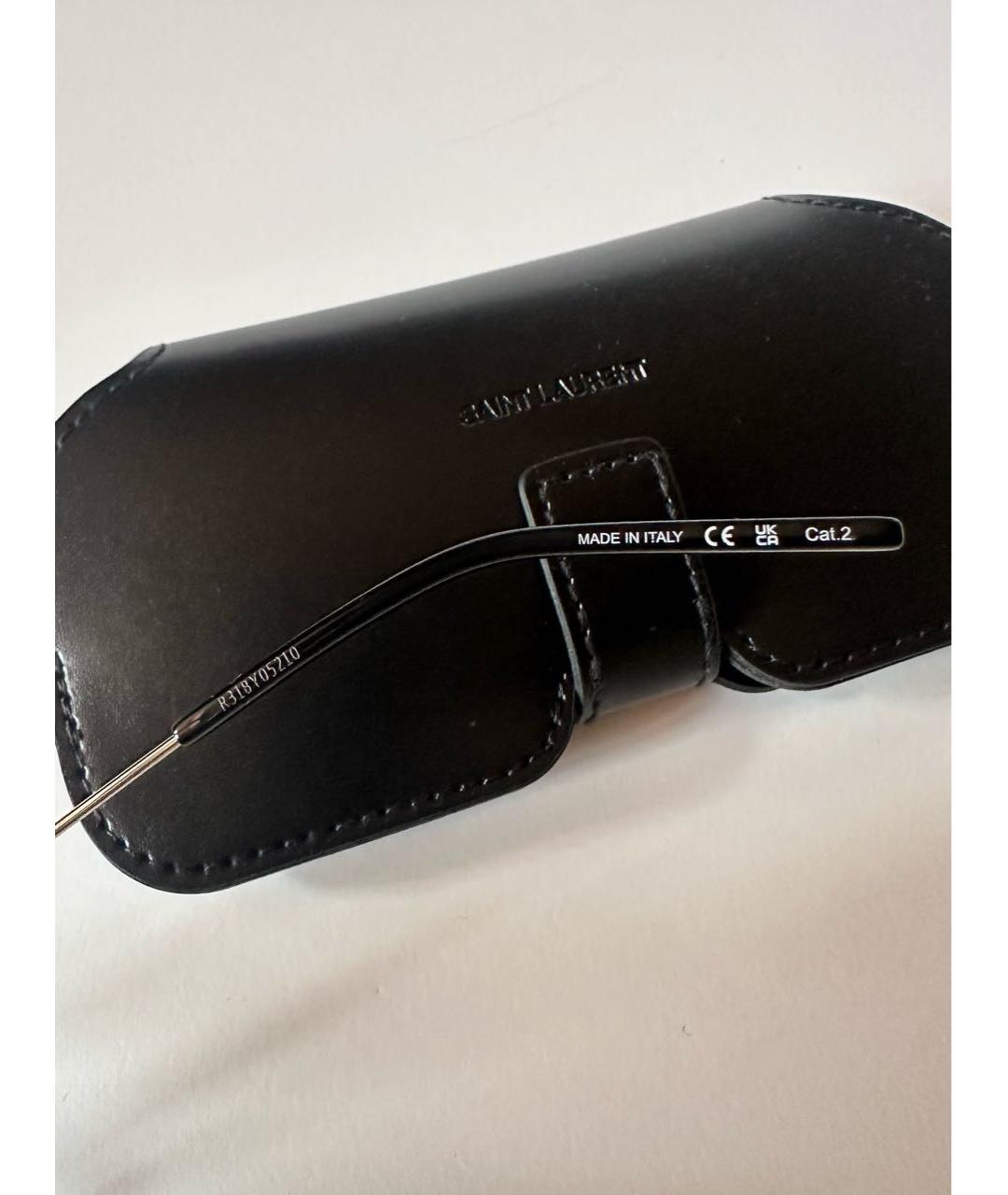 SAINT LAURENT Серые металлические солнцезащитные очки, фото 7