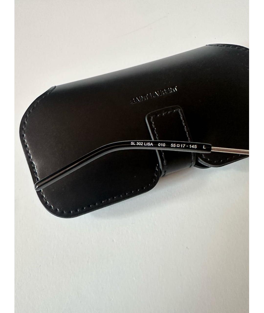 SAINT LAURENT Серые металлические солнцезащитные очки, фото 6